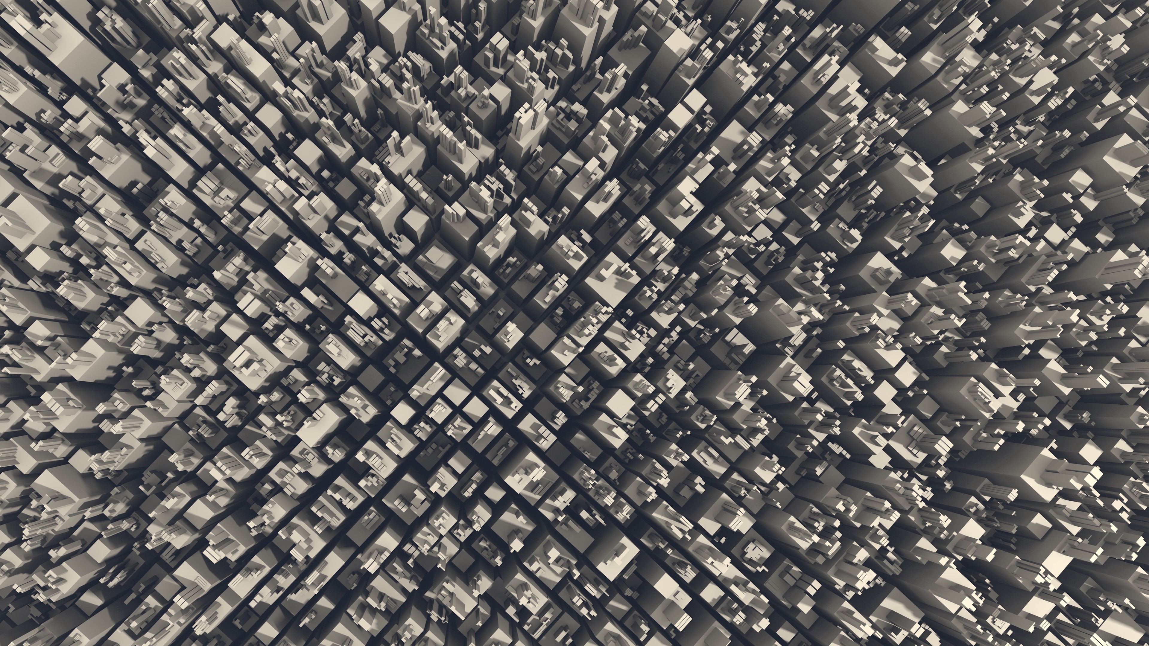 top view, city, 3D Abstract, HD Wallpaper