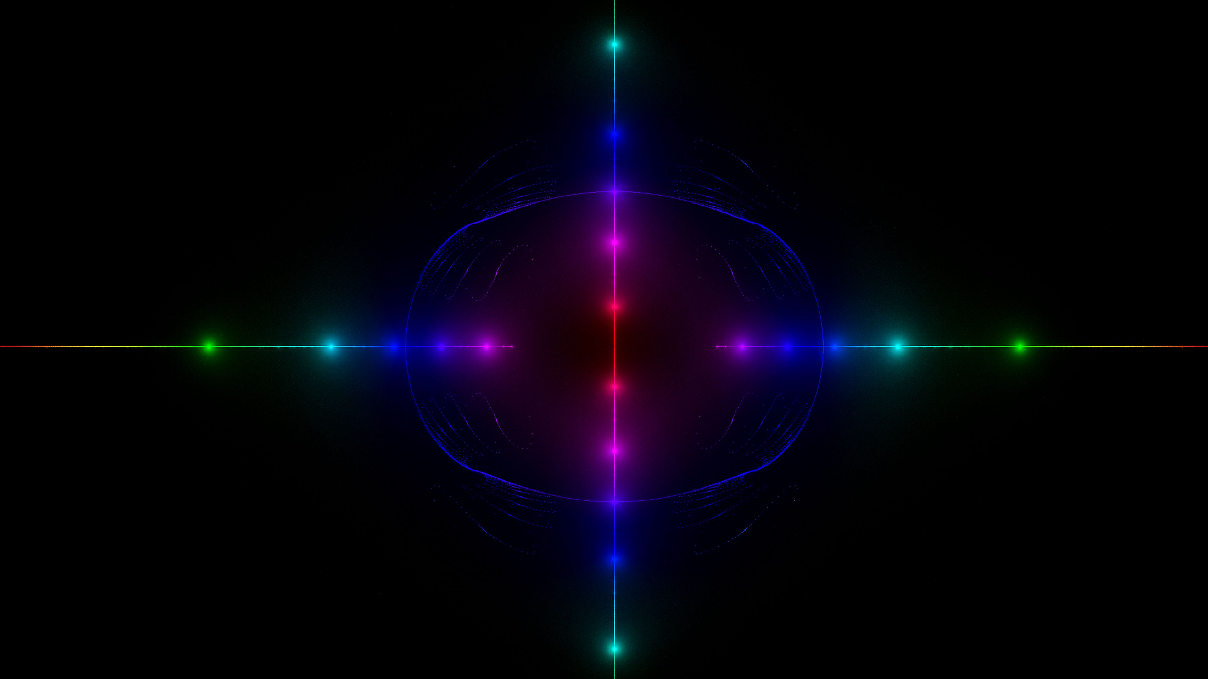 lines, glow, multicolored, dark, 4k, HD Wallpaper
