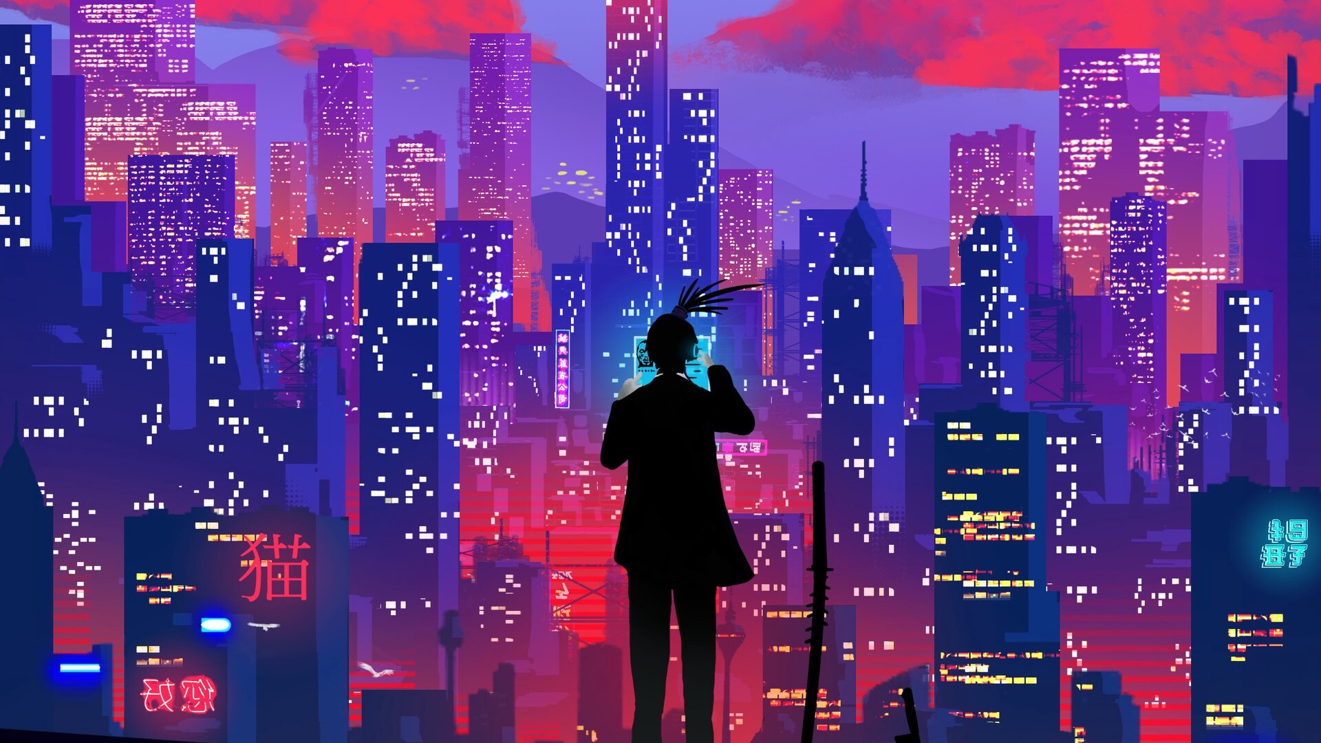 artwork, building, skyscraper, people, HD Wallpaper