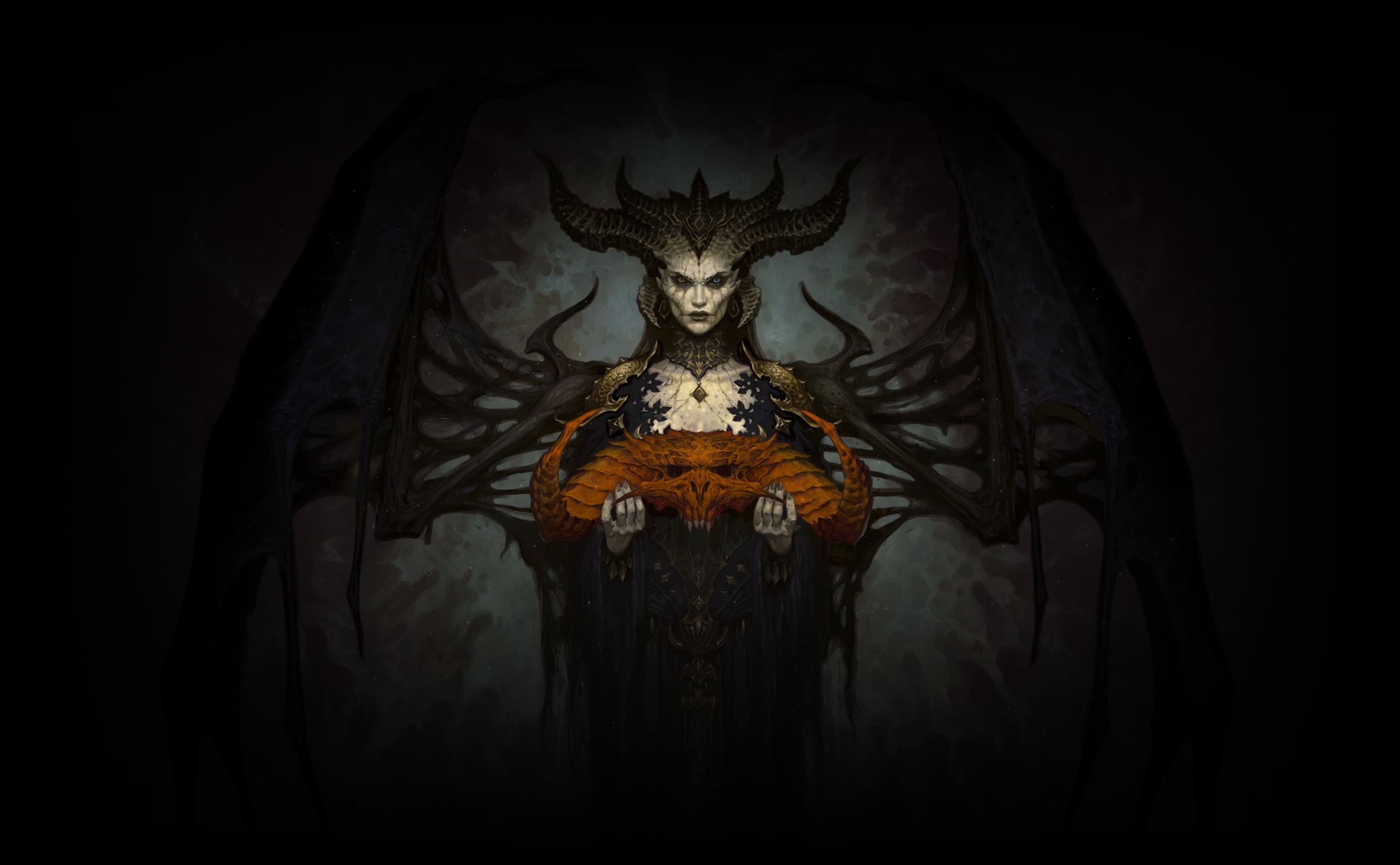 diablo iv, Diablo, demon, Lilith (Diablo), artwork, digital art, video games, Blizzard Entertainment, video game art, frontal view, diablo 4, HD Wallpaper