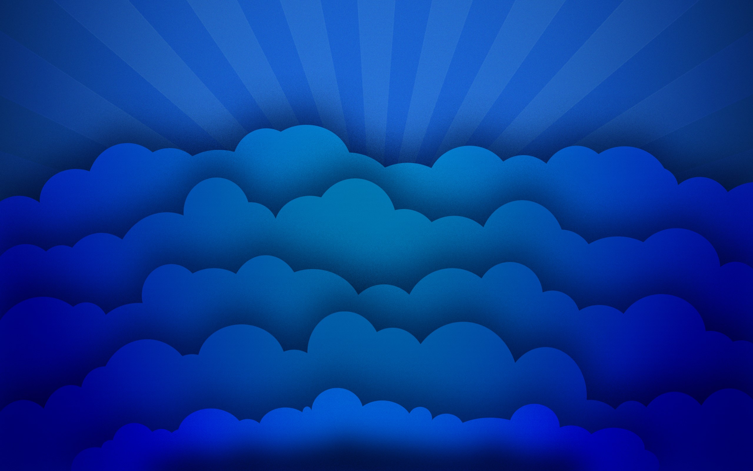 clouds, sun rays, blue, HD Wallpaper