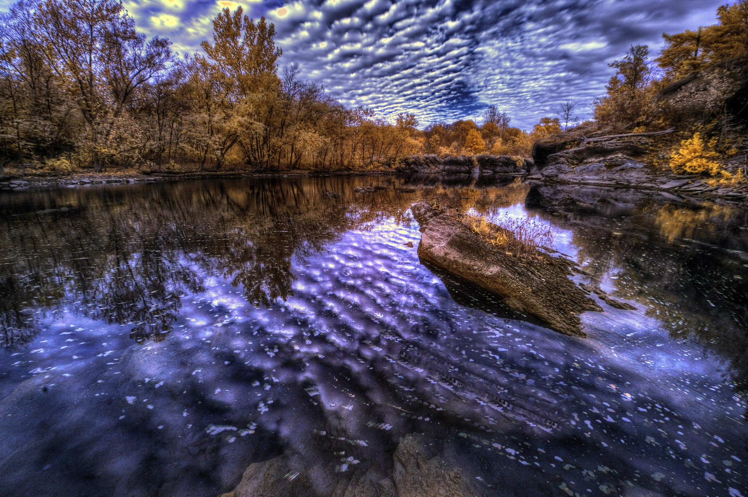 USA, nature, water, sky, fall, HD Wallpaper