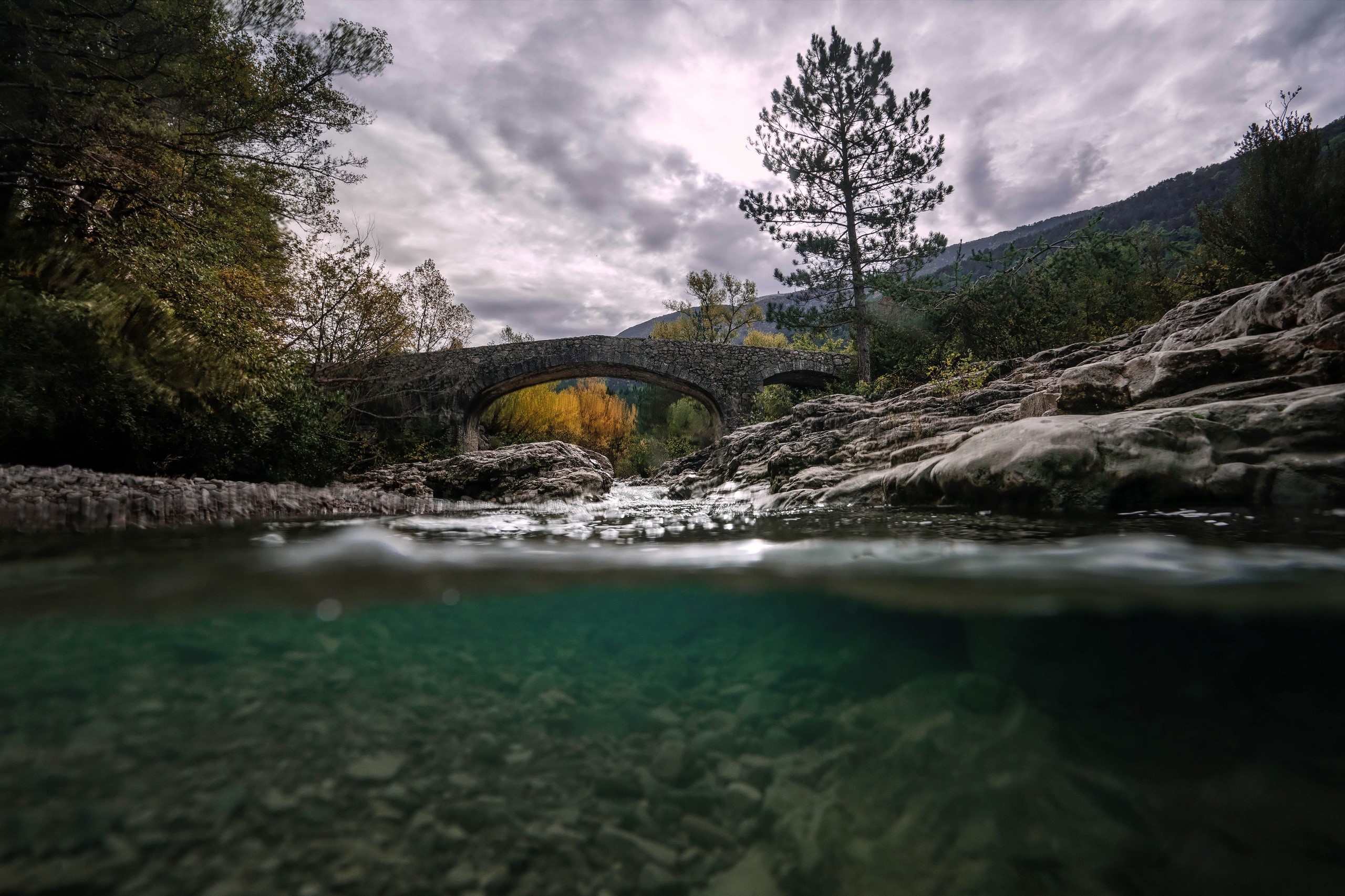 water, nature, river, outdoors, bridge, HD Wallpaper