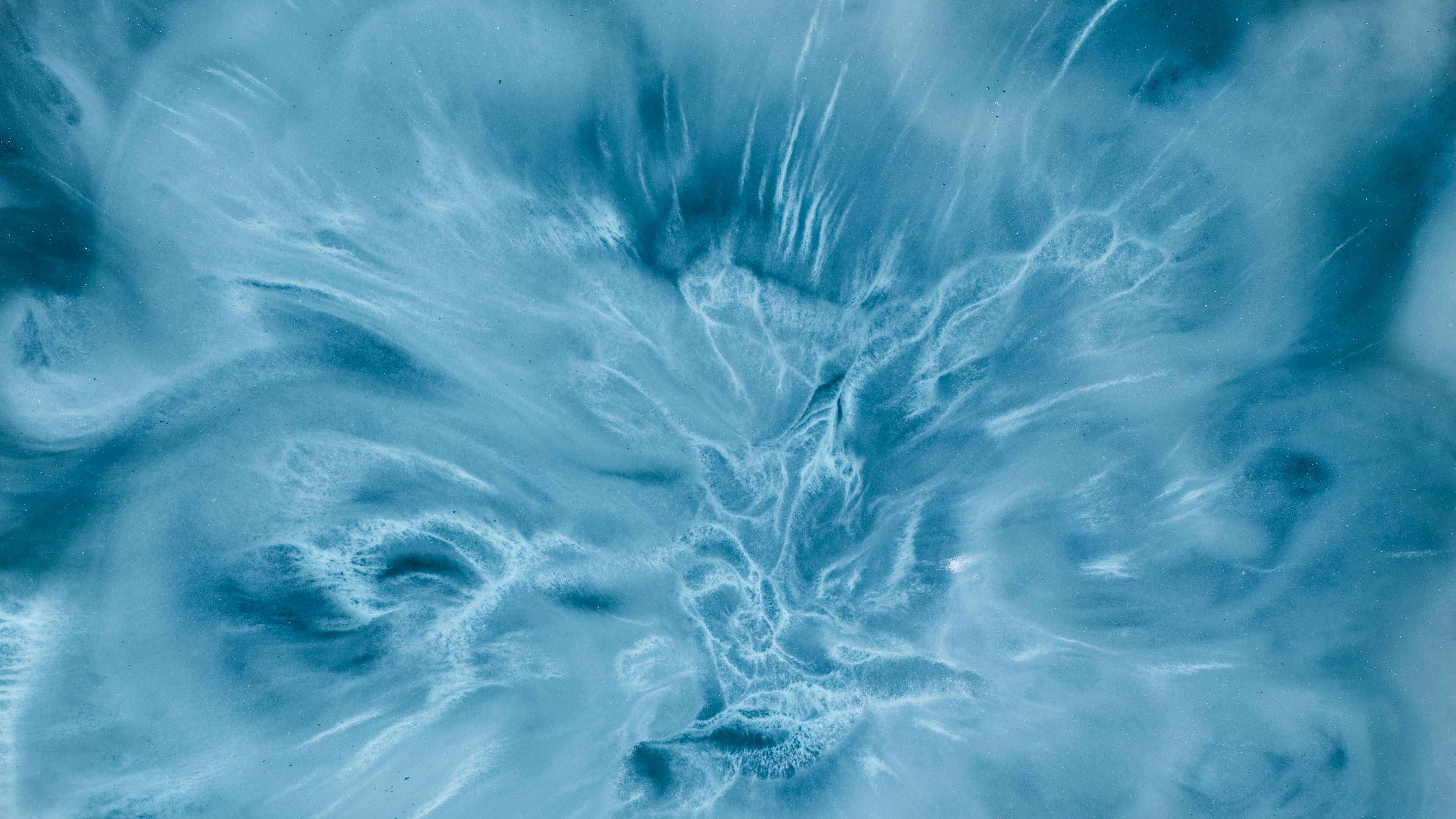 paint, liquid, acrylic, abstraction, lines, blue, 4k, HD Wallpaper