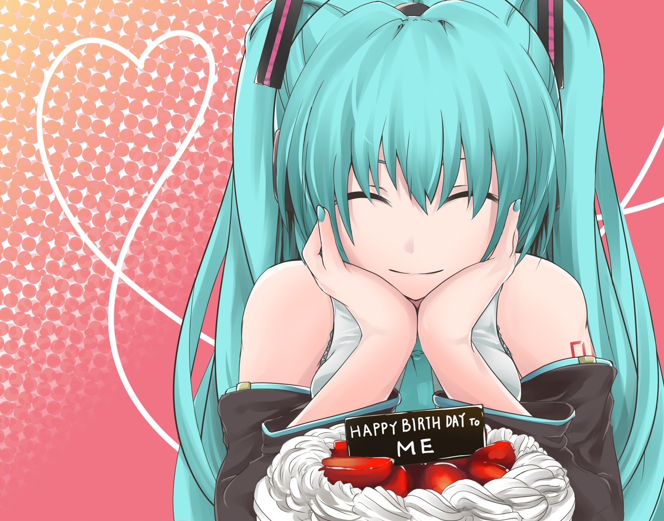 Hatsune Miku, Vocaloid, birthday, blue hair, HD Wallpaper