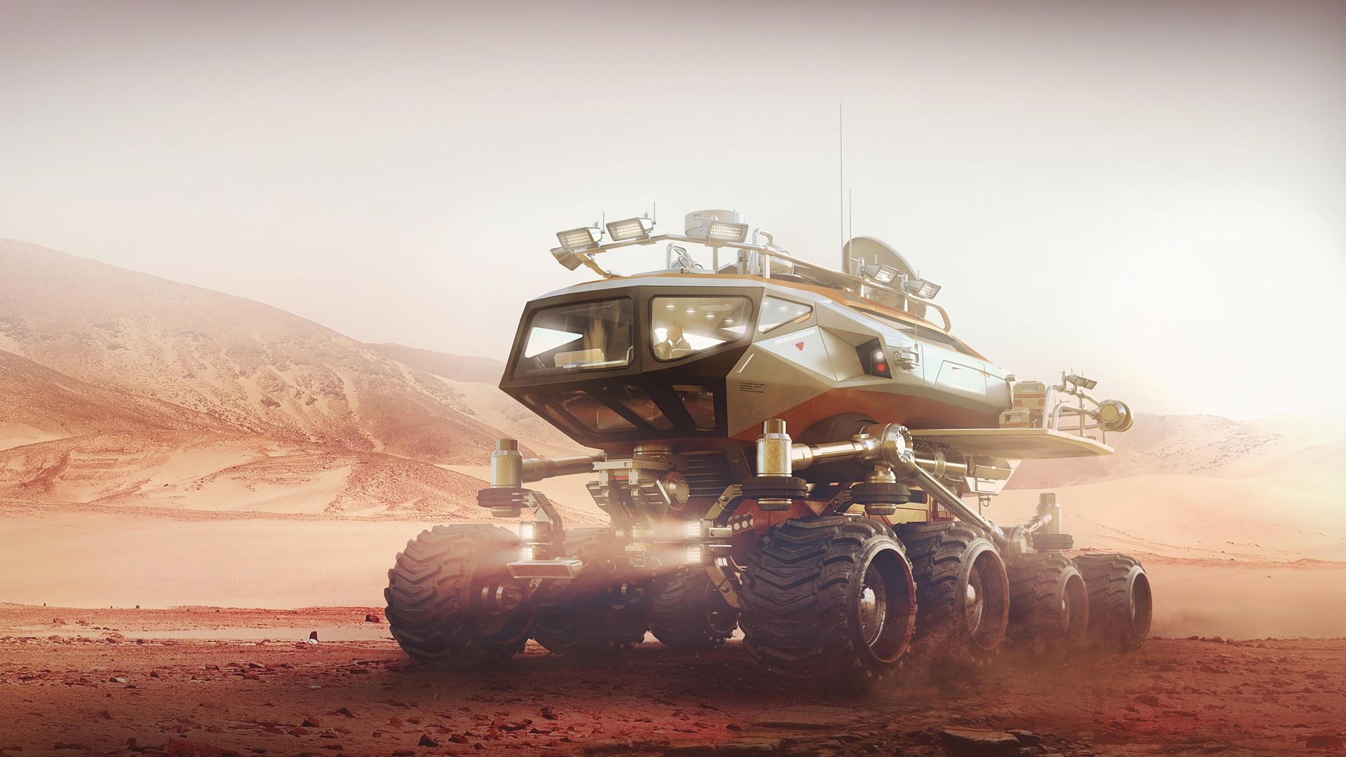 science fiction, planet, digital art, artwork, vehicle, futuristic, HD Wallpaper