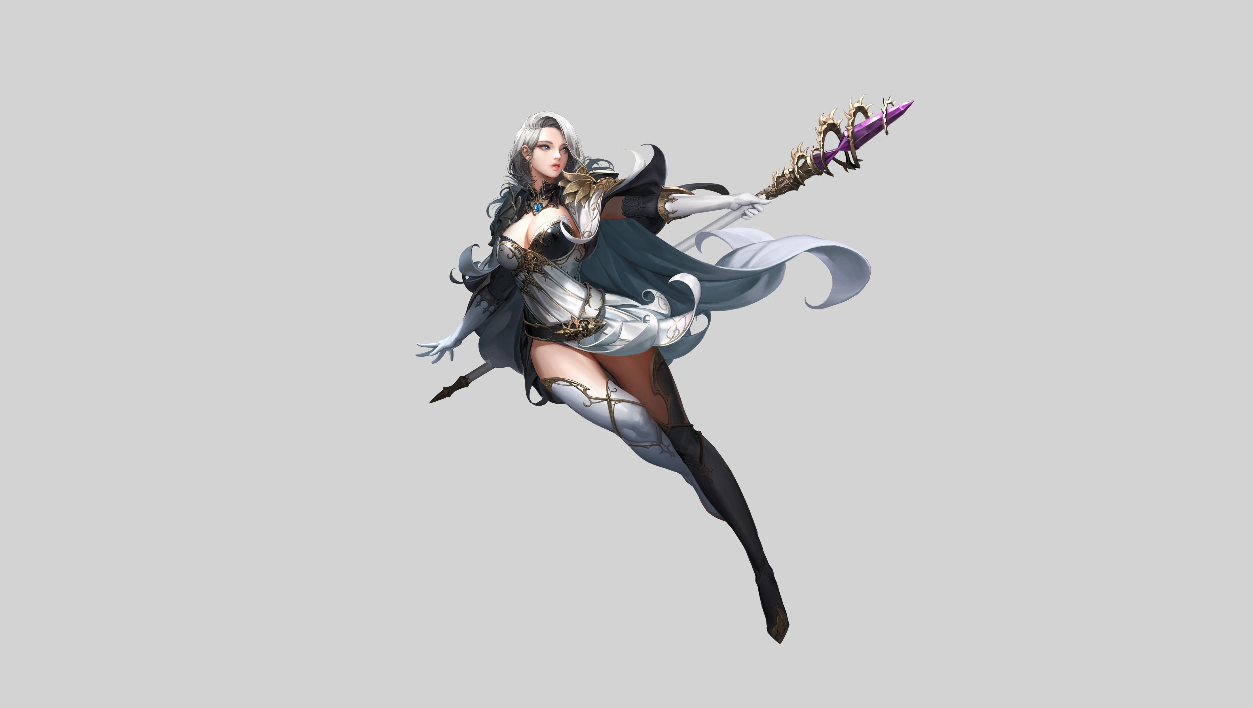 simple background, fantasy art, fantasy girl, artwork, HD Wallpaper