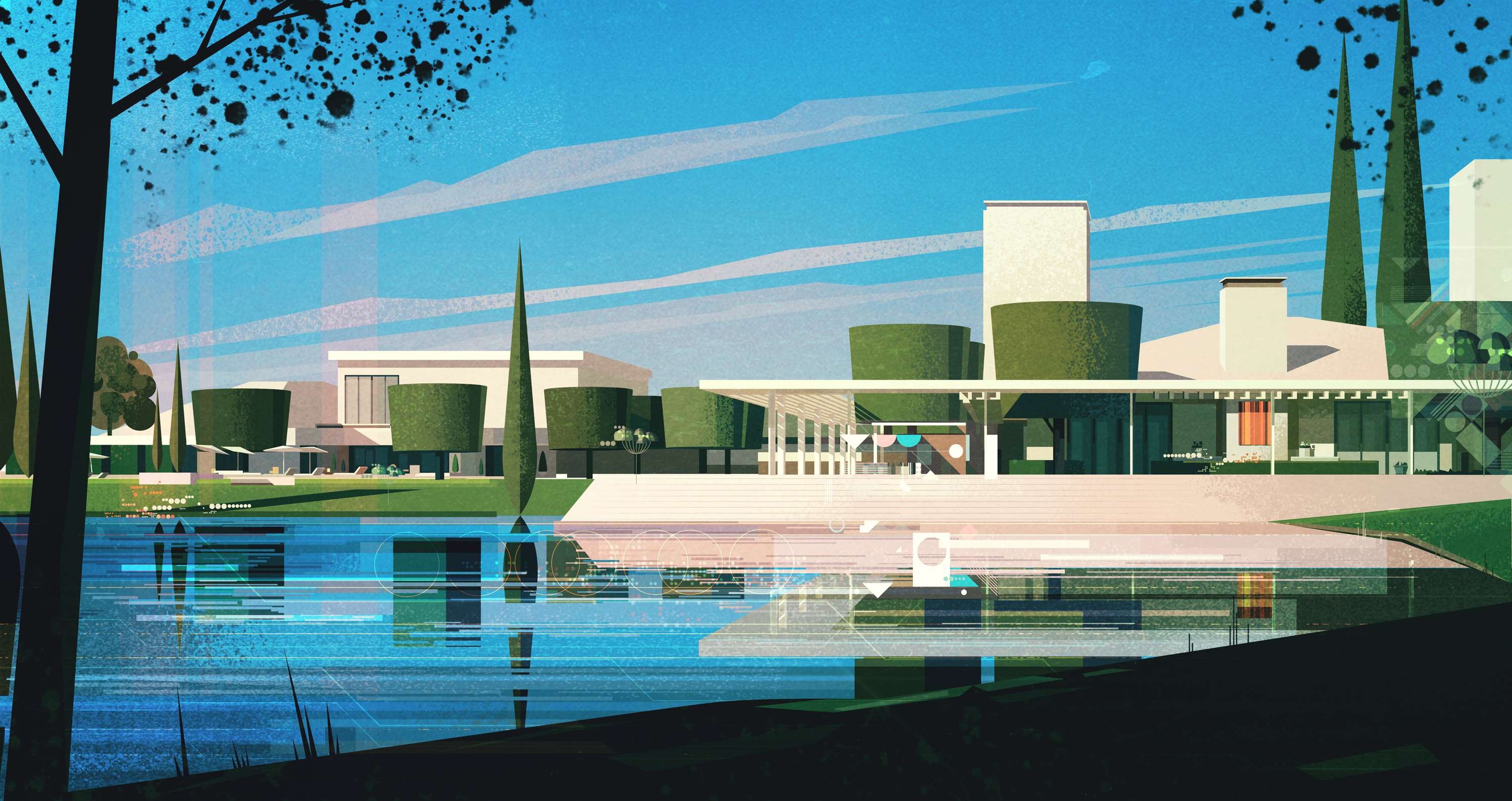 illustration, artwork, house, building, digital art, HD Wallpaper