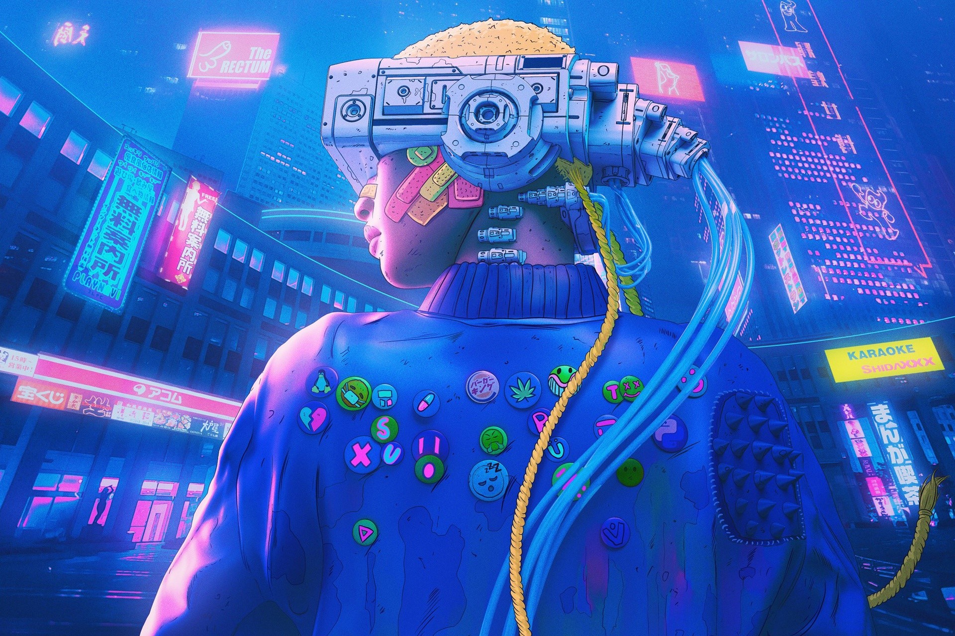 futuristic, colorful, neon, science fiction, cyberpunk, artwork, HD Wallpaper