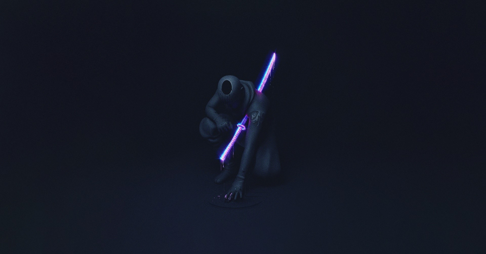 sword, minimalism, simple background, fantasy art, artwork, HD Wallpaper
