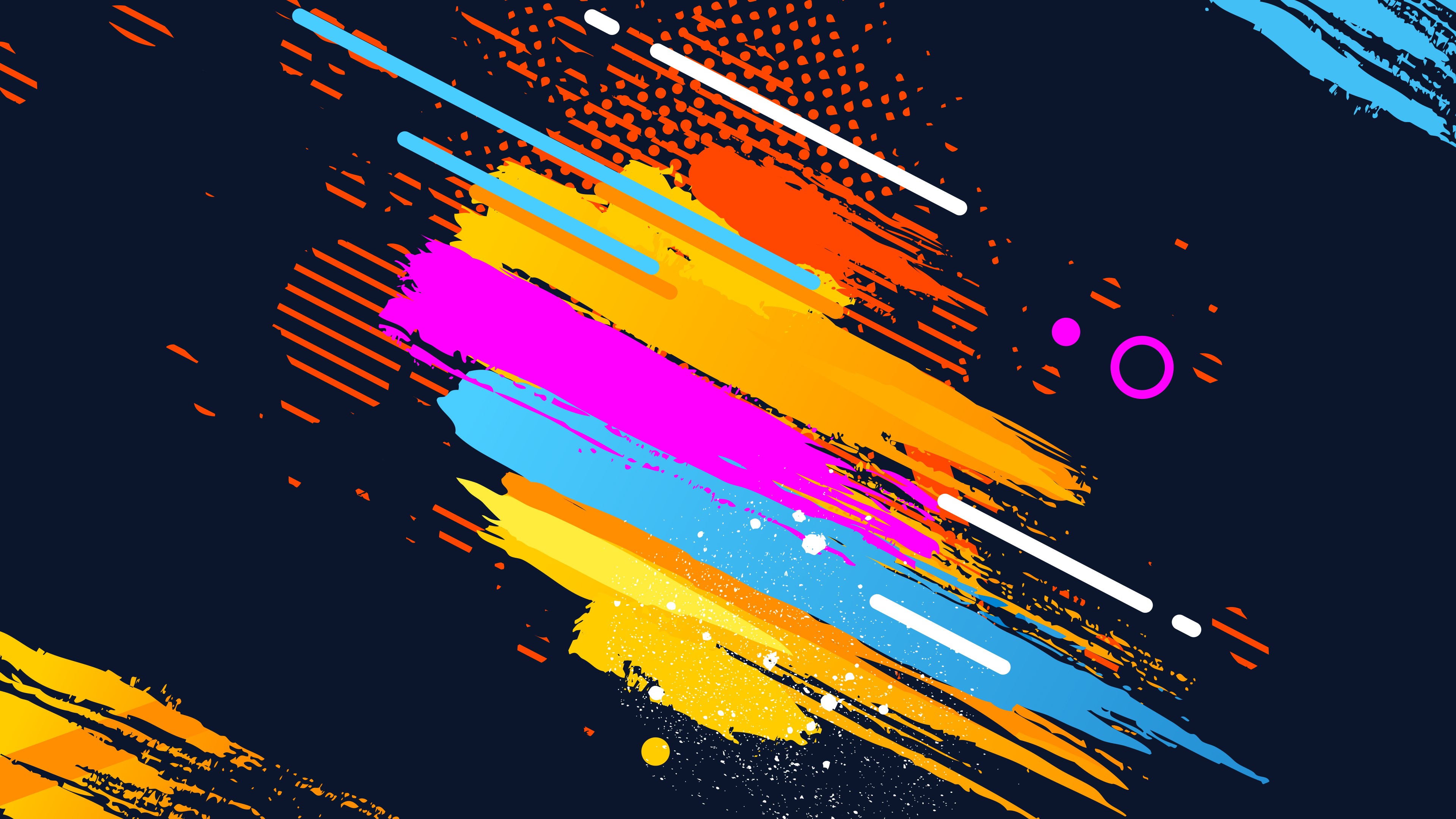 colorful, stripes, abstract, geometric figures, HD Wallpaper