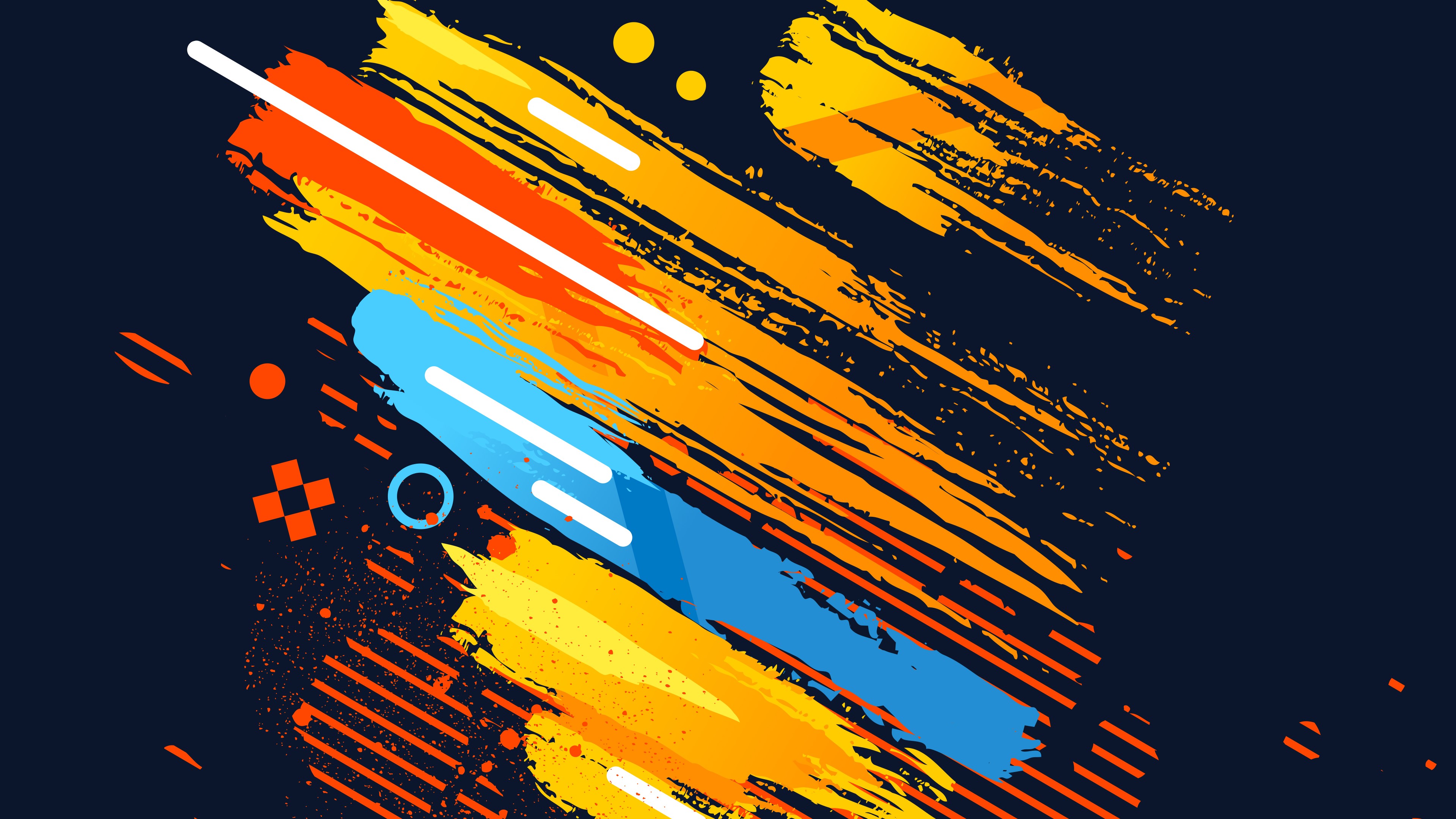 abstract, colorful, stripes, geometric figures, HD Wallpaper