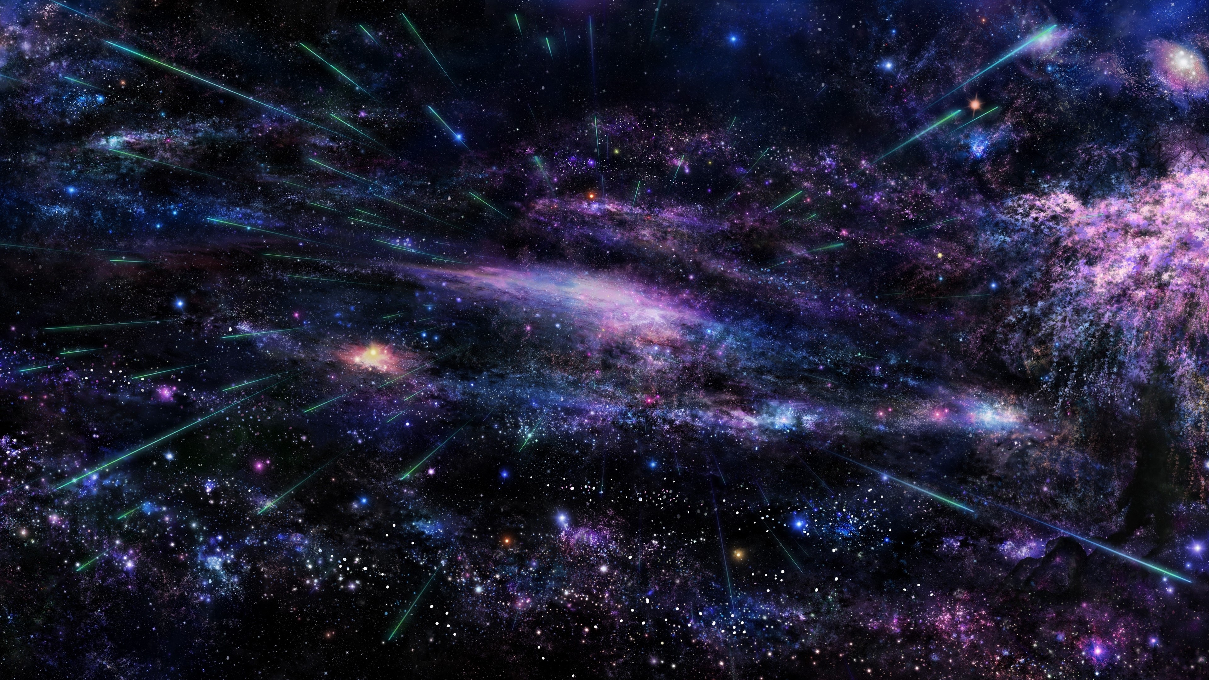 space, stars, lights, HD Wallpaper