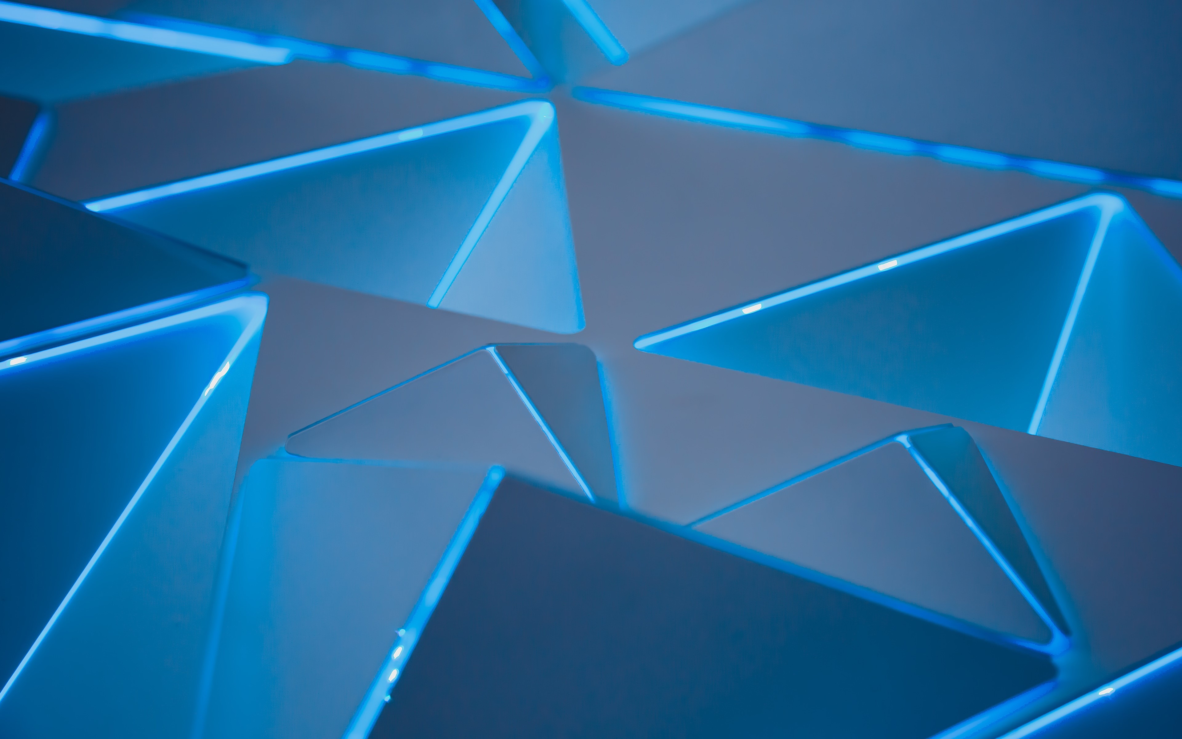 triangle, blue, abstract, gray, geometry, HD Wallpaper
