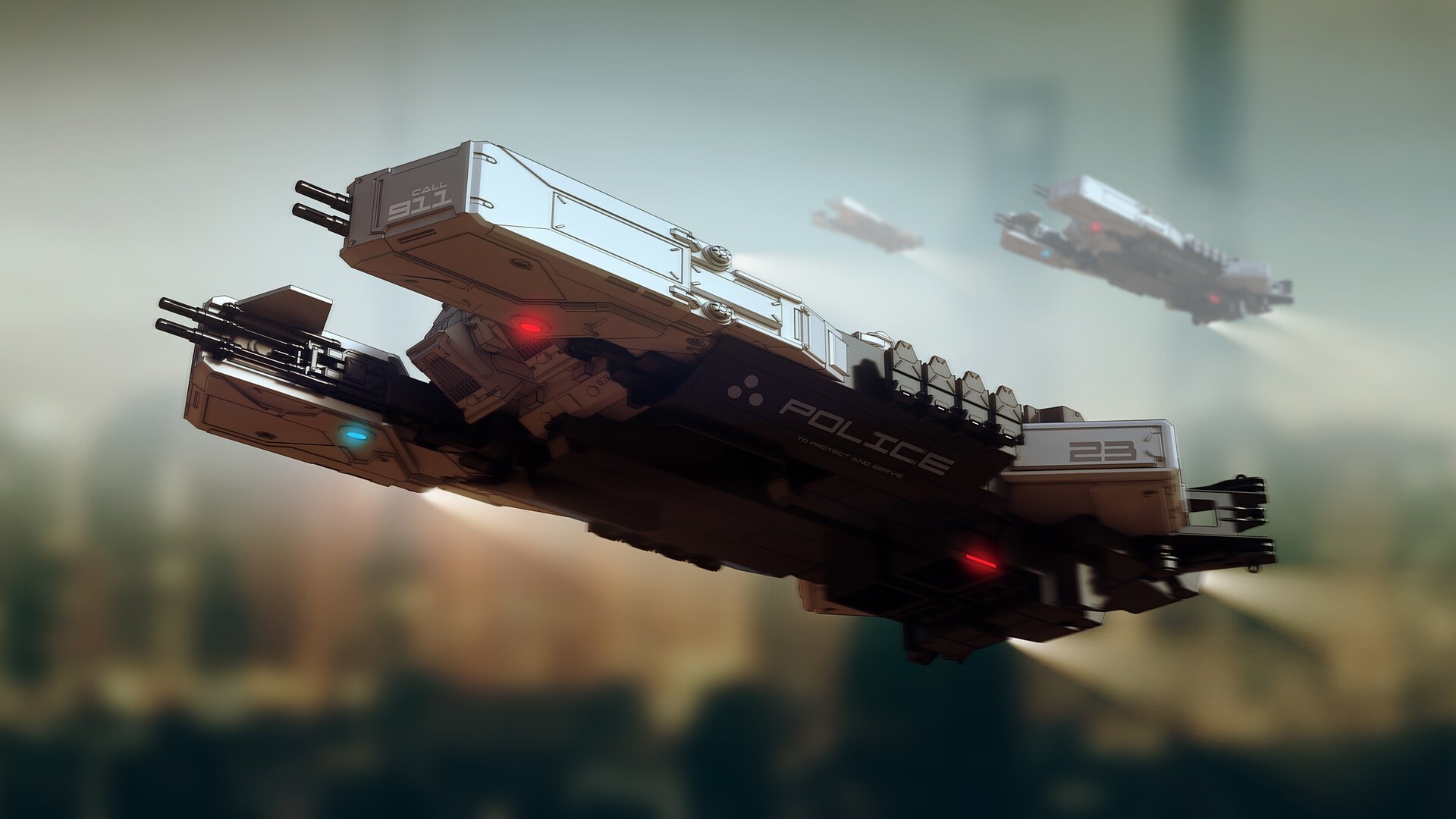science fiction, vehicle, digital art, render, artwork, HD Wallpaper