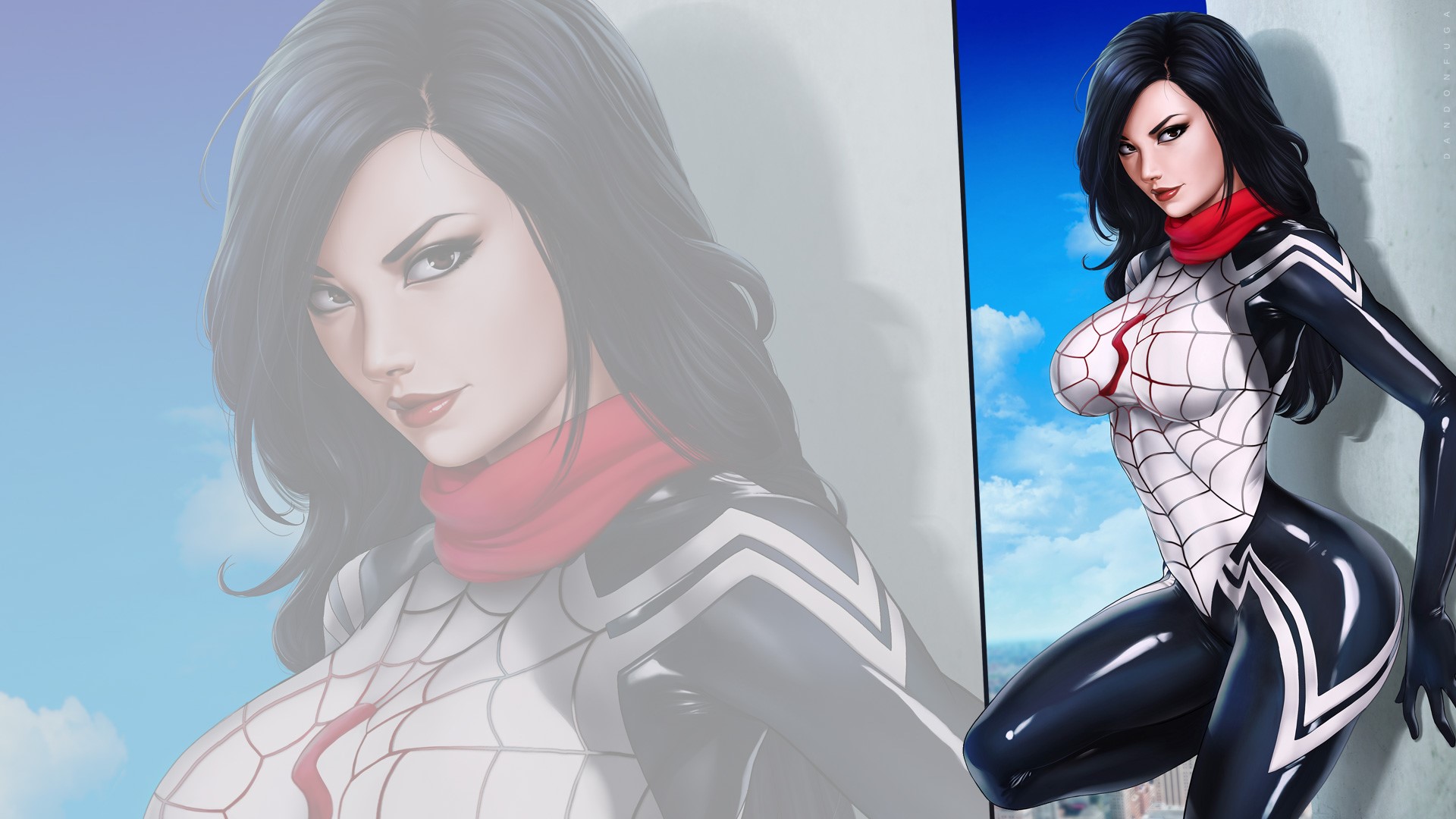 dandon fuga, Silk (Marvel character), looking at viewer, black hair, HD Wallpaper