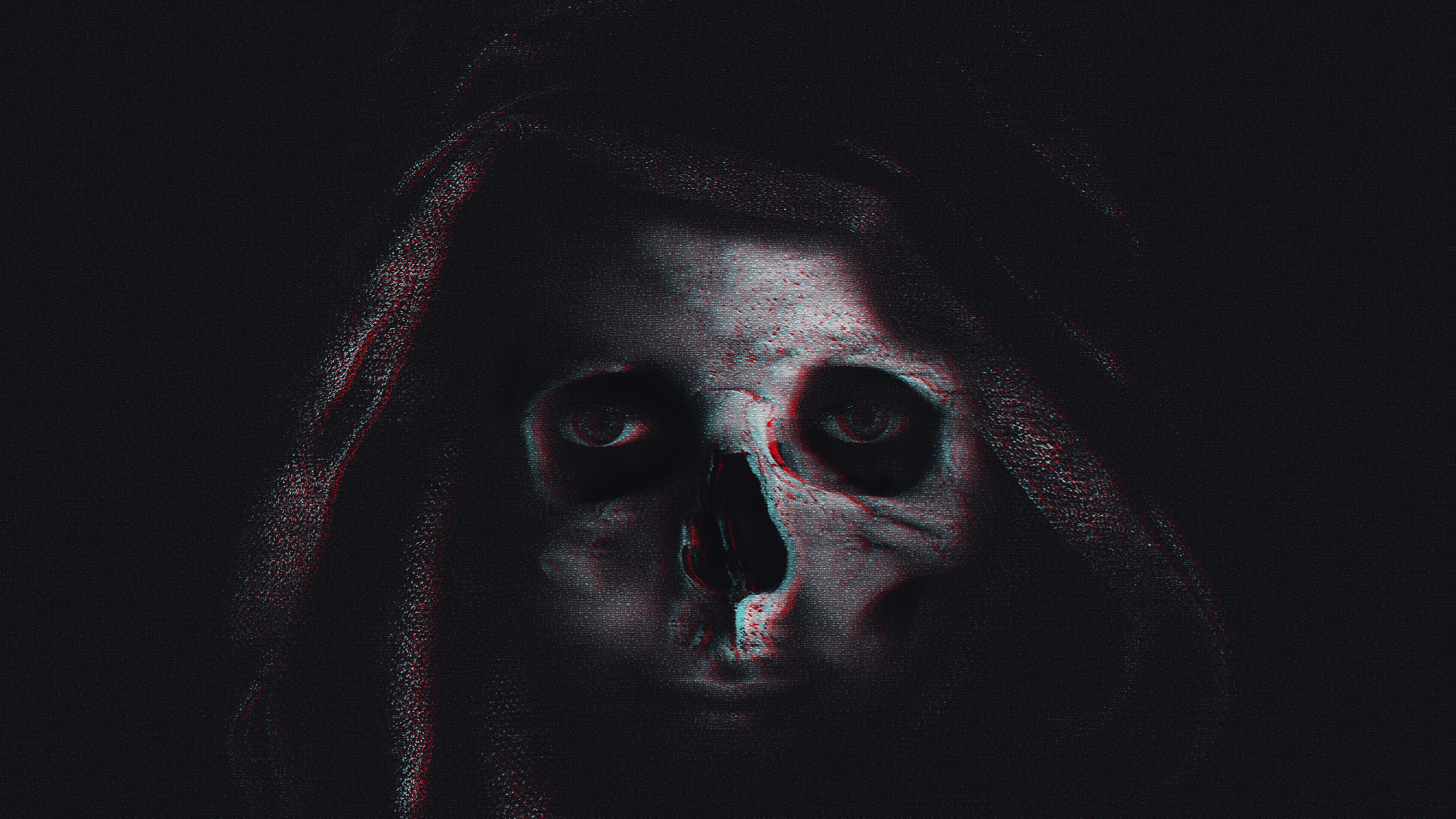 6k, hood, skull, HD Wallpaper