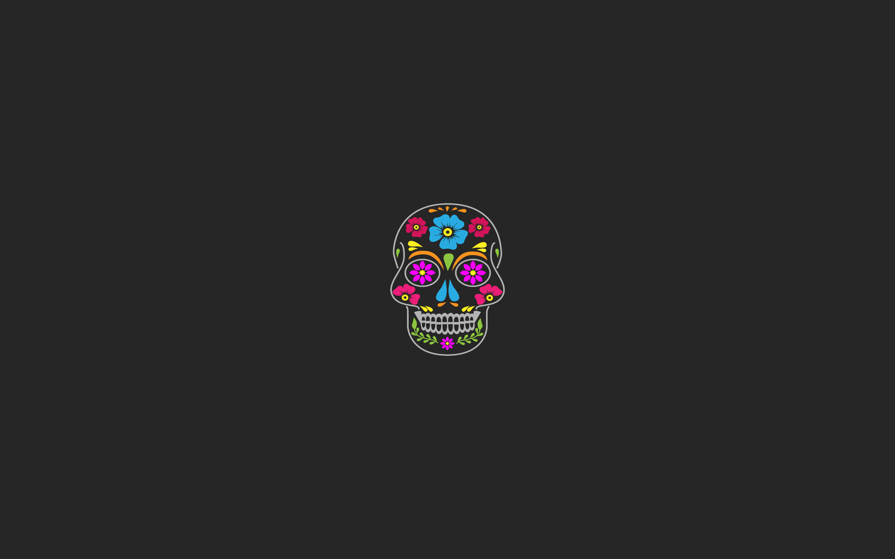 skull, Dia de los Muertos, minimalism, artwork, HD Wallpaper