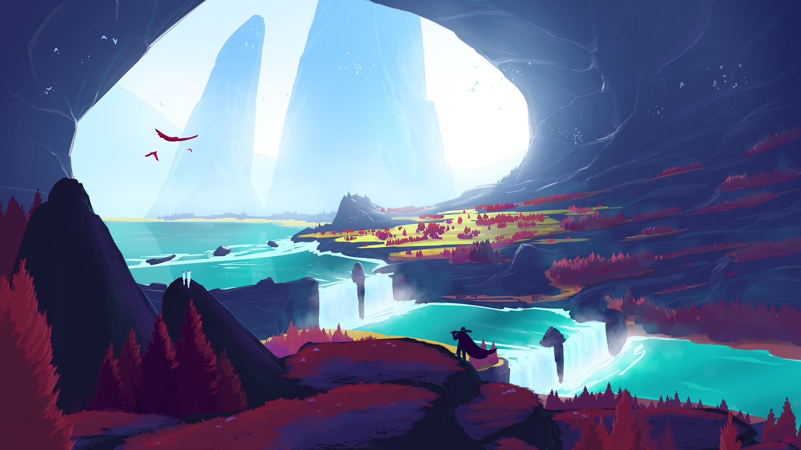 JoeyJazz, Duelyst, landscape, fantasy art, HD Wallpaper