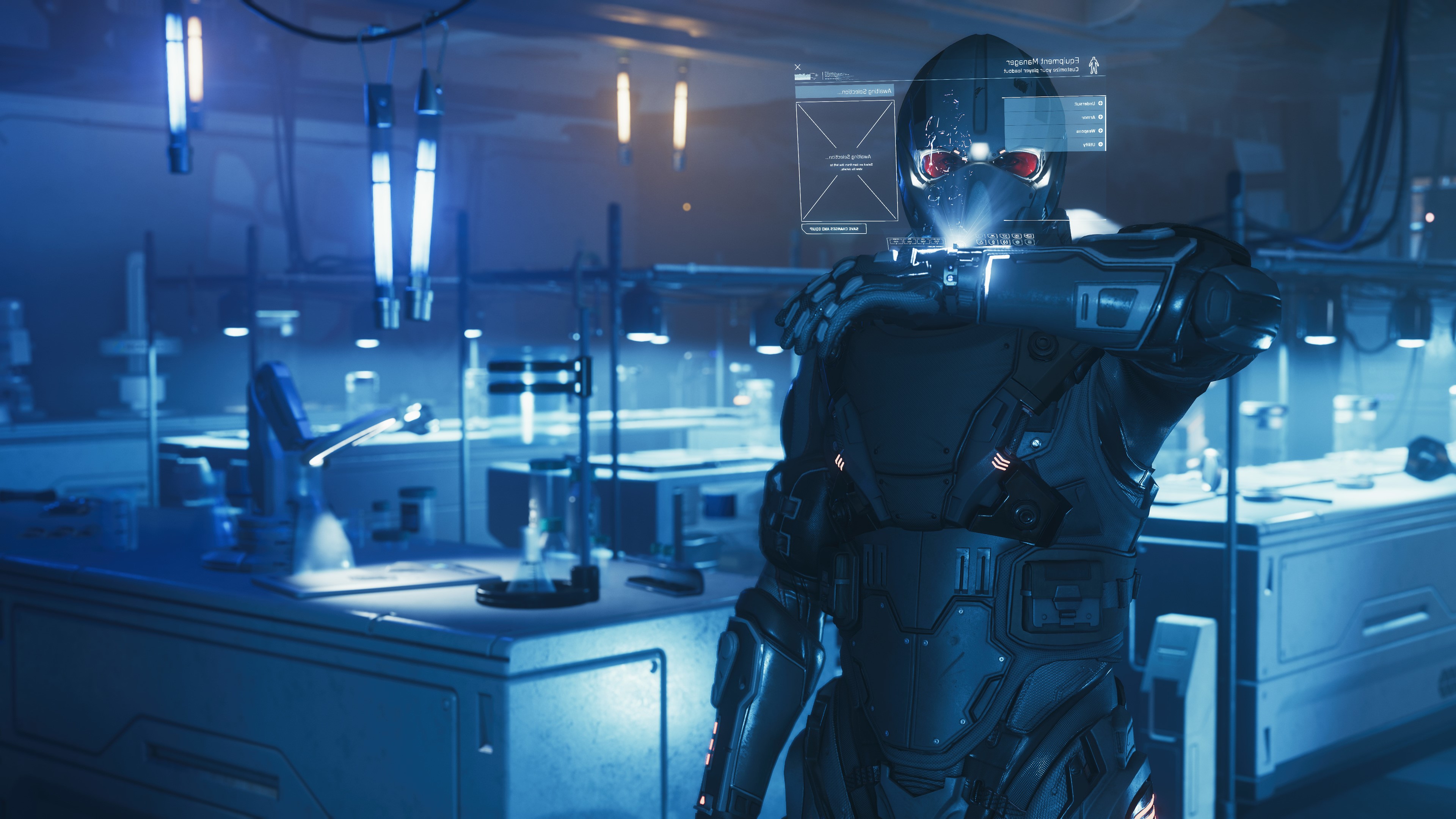 game art, Star Citizen, 4K, cyberpunk, fantasy warrior, blue, HD Wallpaper