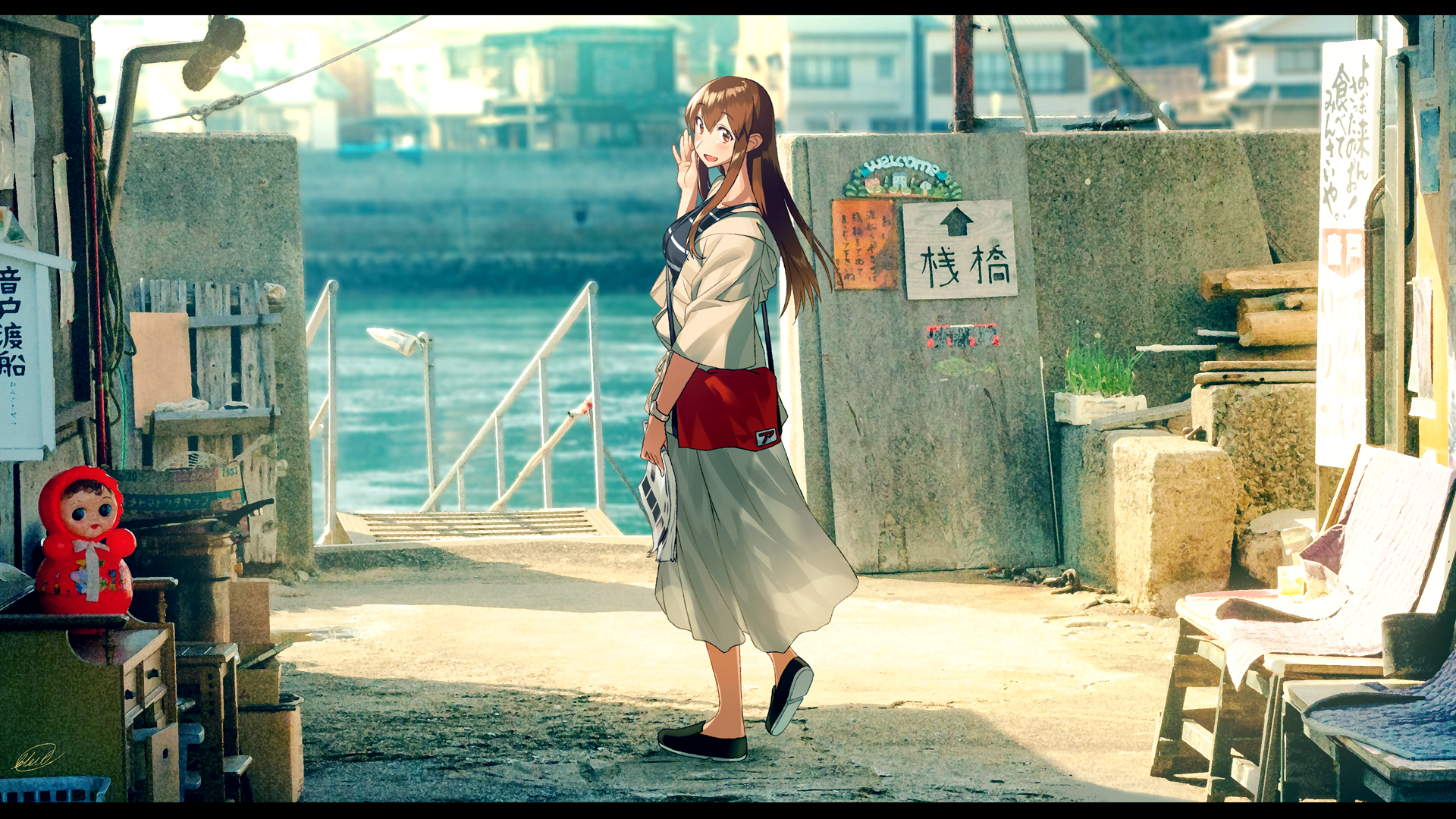 anime, anime girls, digital art, artwork, 2D, portrait, Kantai Collection, moescape, HD Wallpaper