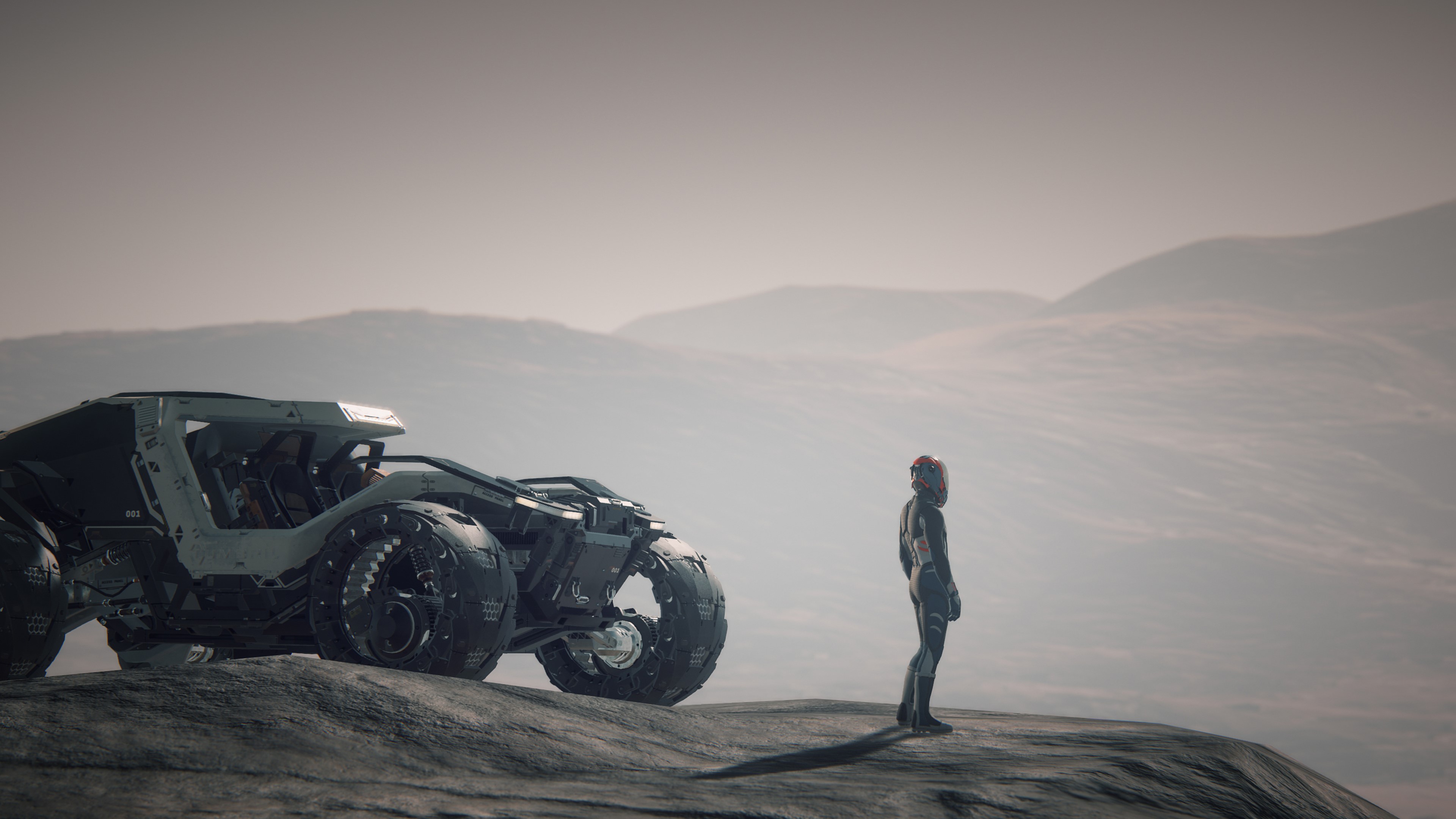 4K, science fiction, vehicle, planet, digital art, HD Wallpaper