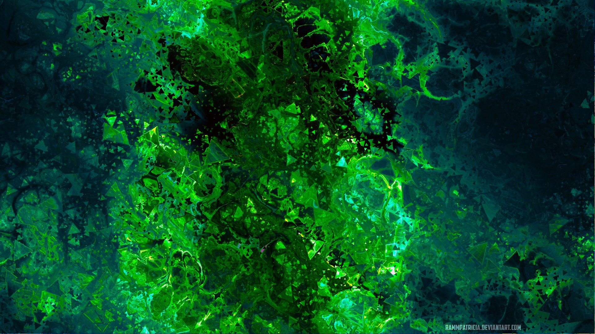digital art, abstract, RammPatricia, green, HD Wallpaper