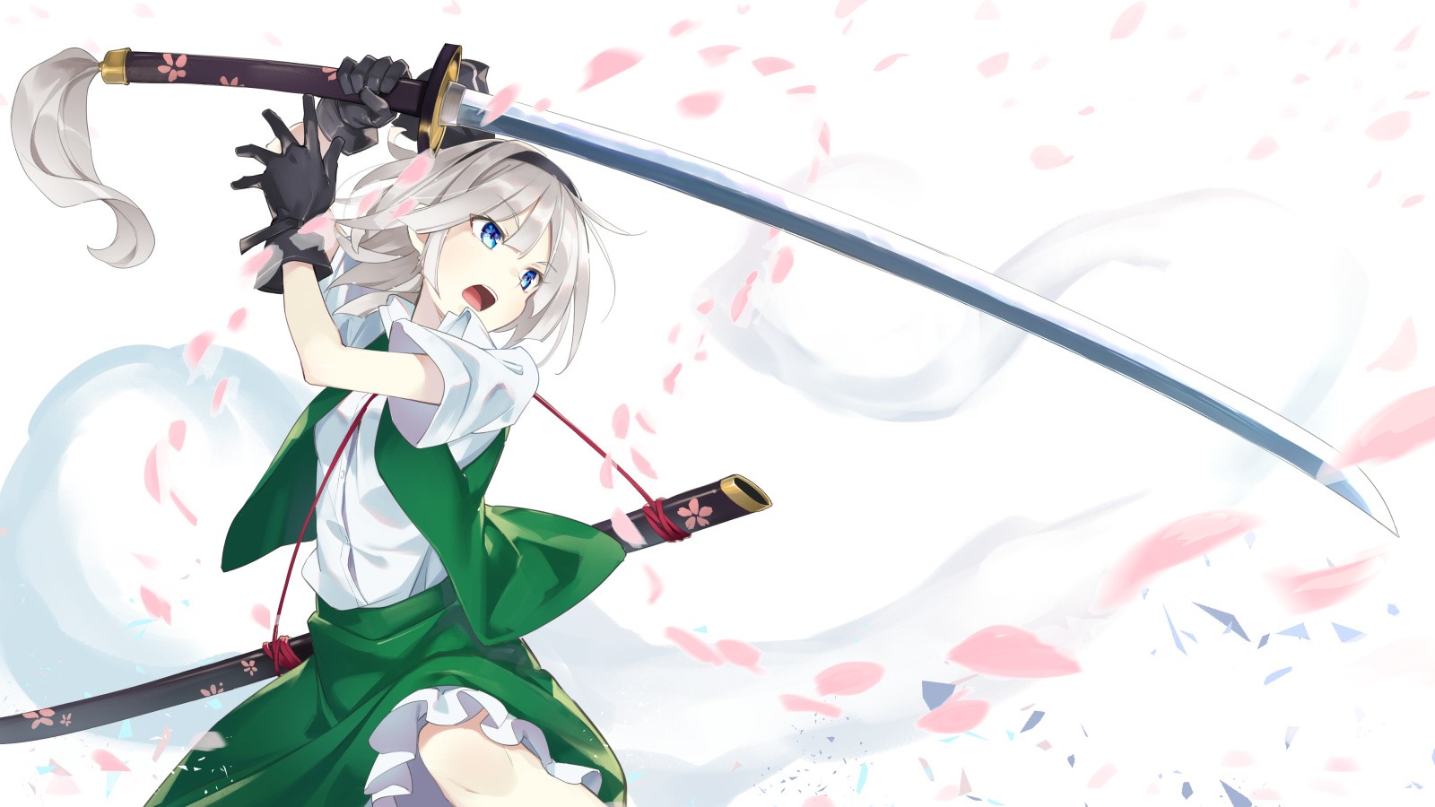 anime, anime girls, digital art, artwork, 2D, portrait, Touhou, Konpaku Youmu, HD Wallpaper