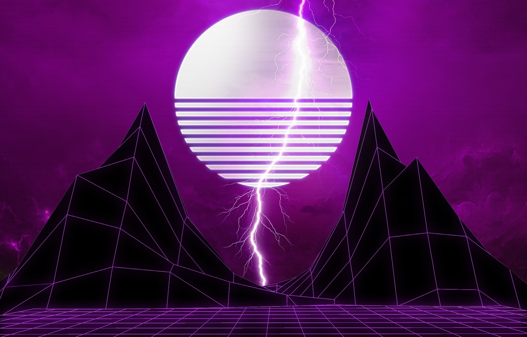 synthwave, digital art, Retrowave, illustration, HD Wallpaper