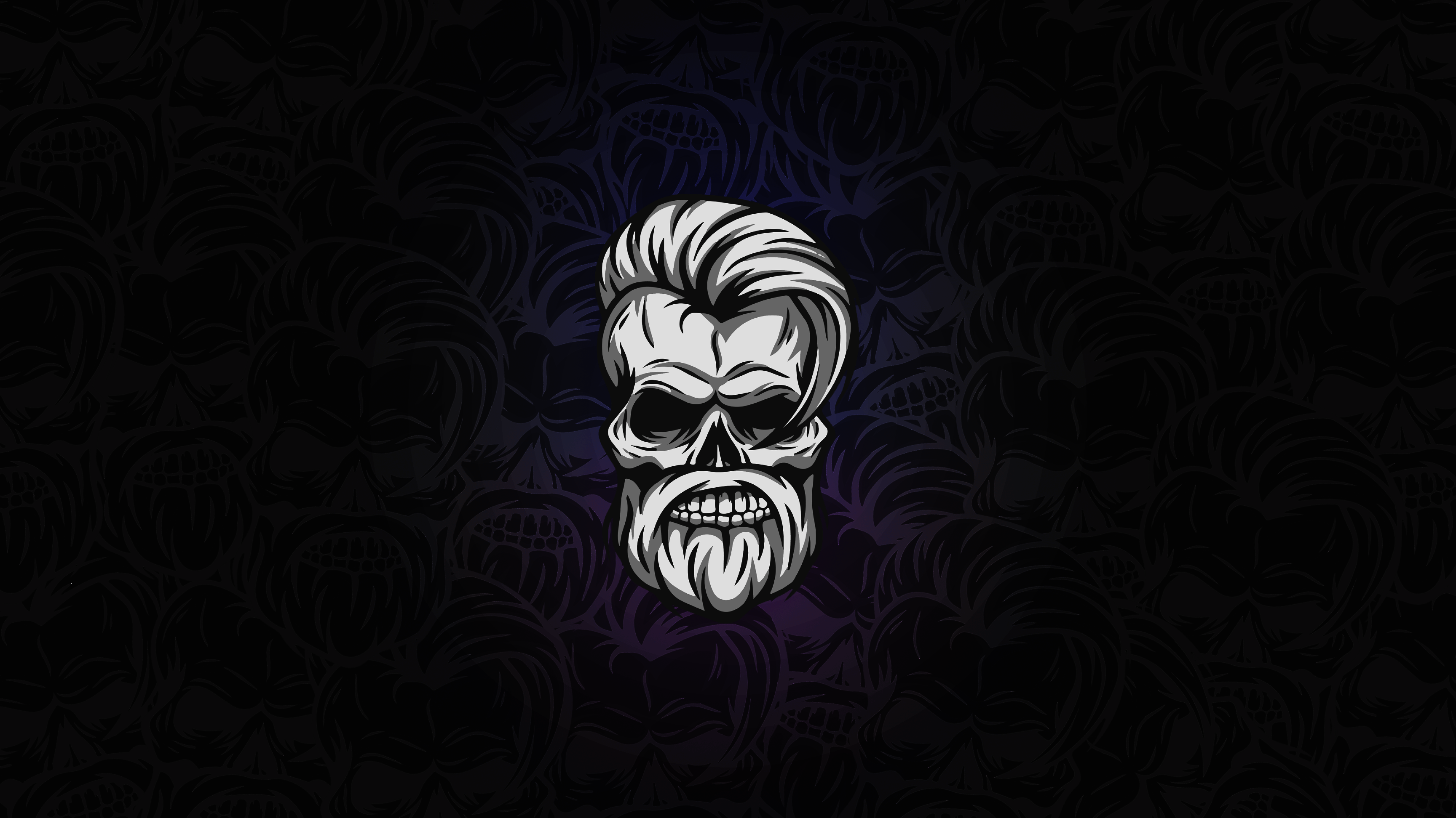 dark, skull, beard, HD Wallpaper