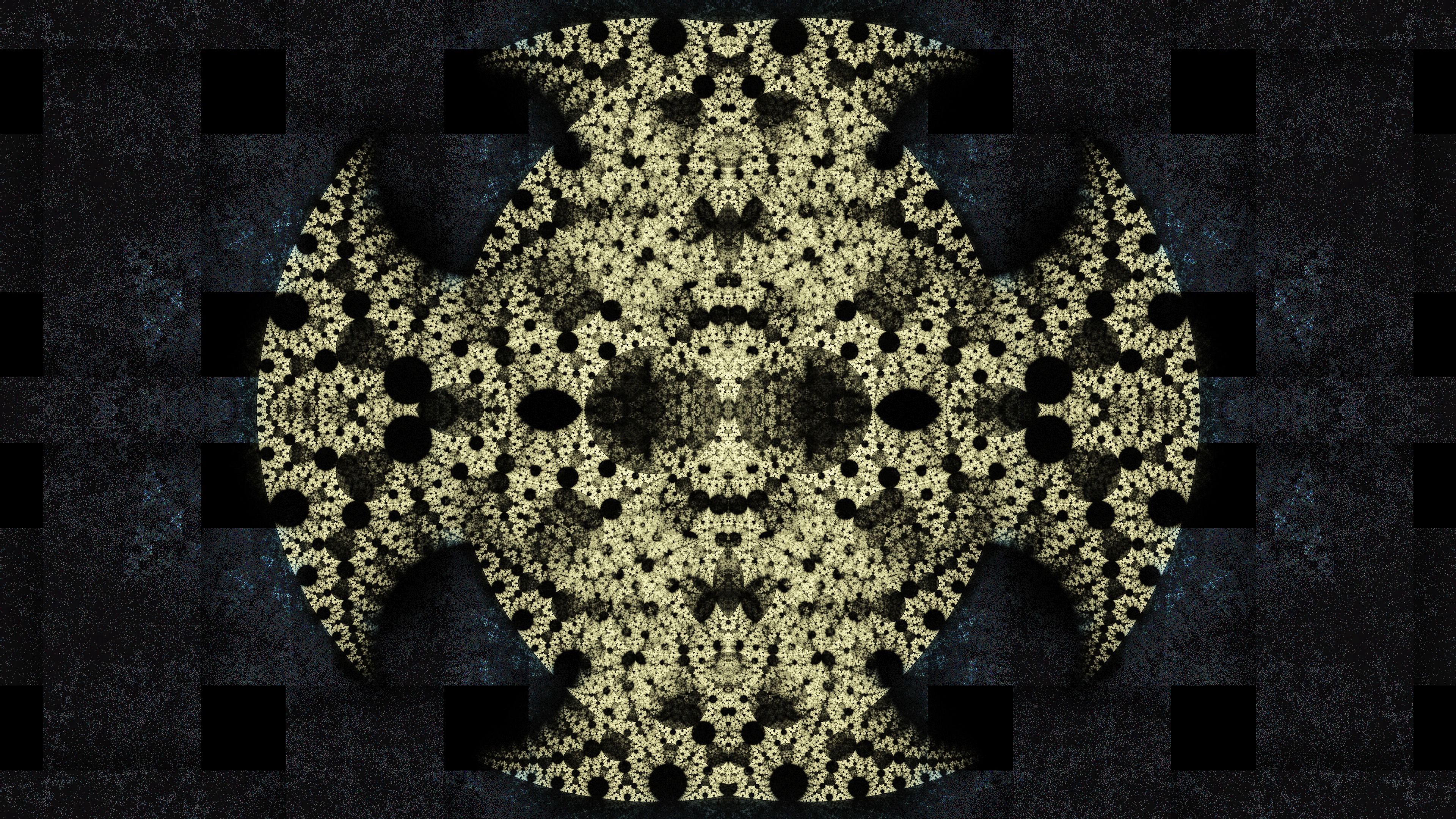 kaleidoscope, patterns, spots, dark, 4k, HD Wallpaper