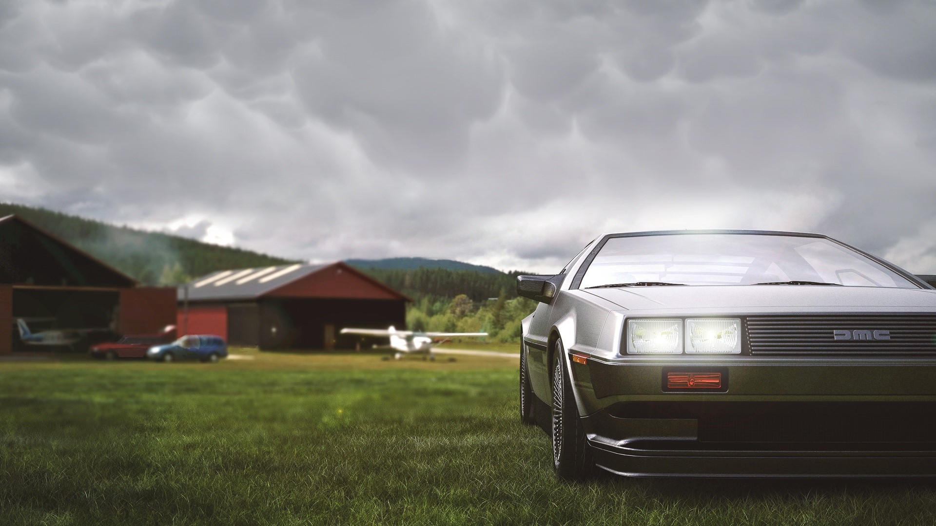 car, vehicle, outdoors, DeLorean, silver cars, HD Wallpaper