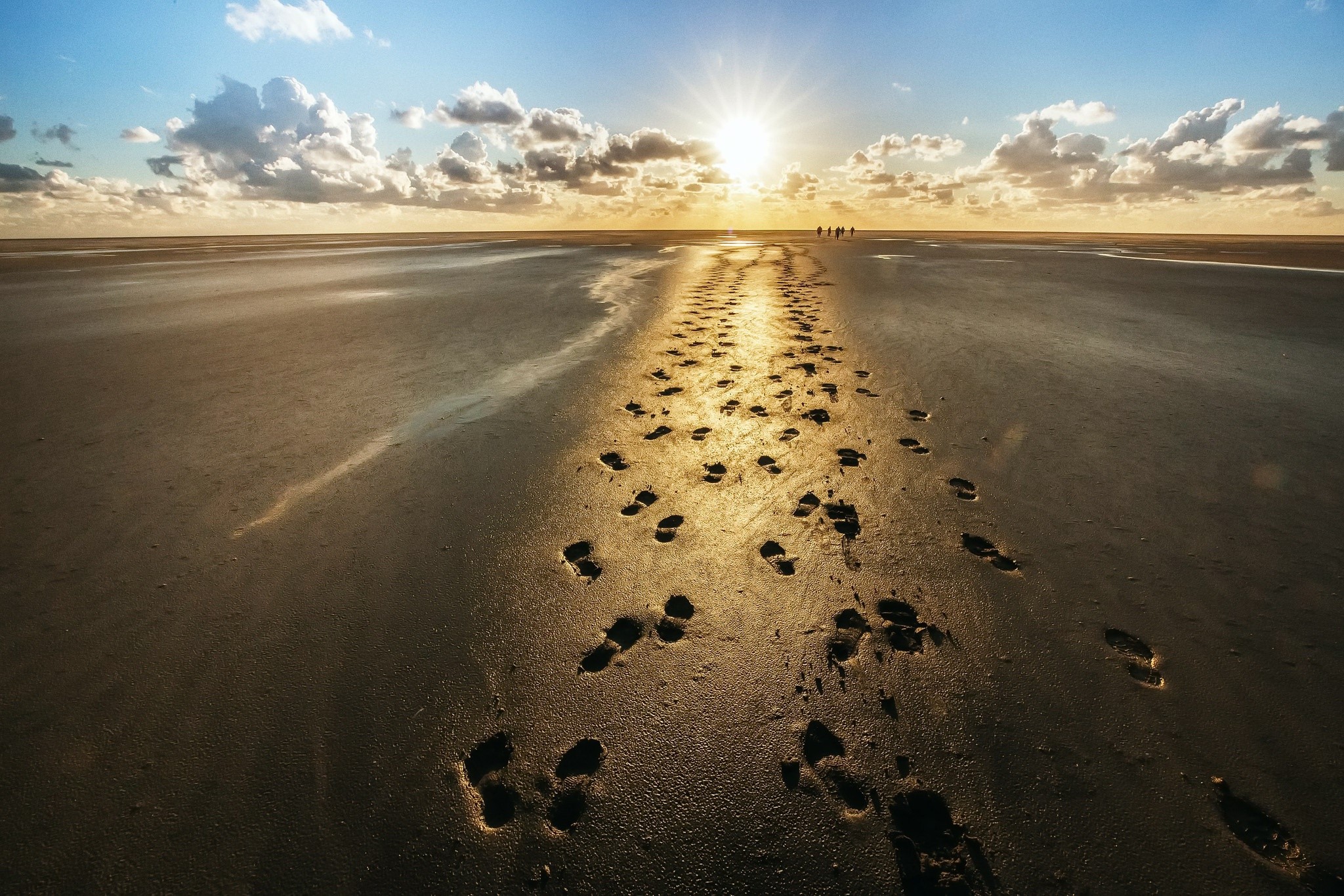 sand, nature, sunlight, footprints, outdoors, HD Wallpaper