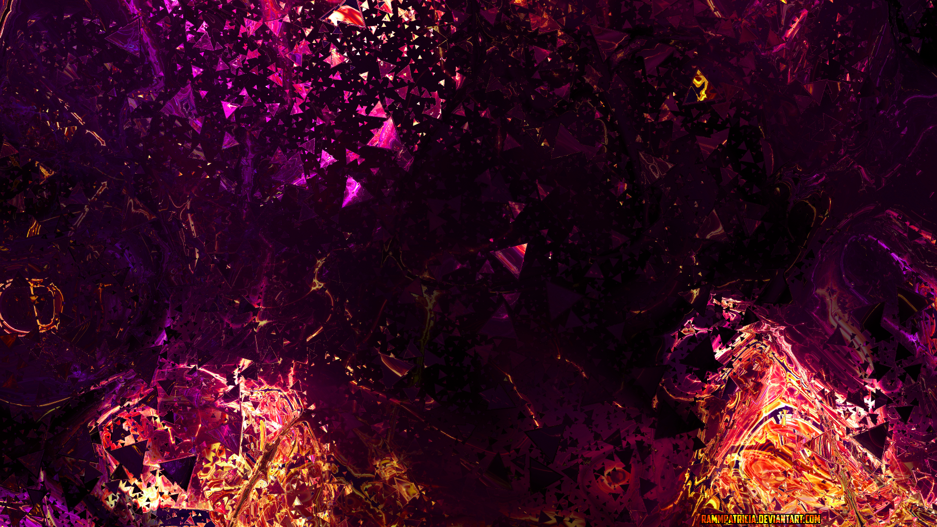 digital art, RammPatricia, abstract, triangle, shattered, HD Wallpaper