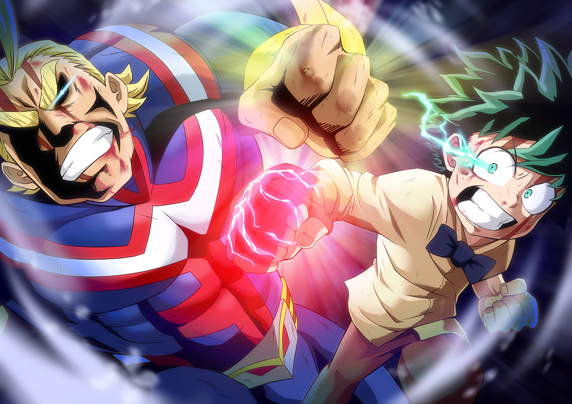 anime, Boku no Hero Academia, Izuku Midoriya, Midoriya Izuku, all might, HD Wallpaper