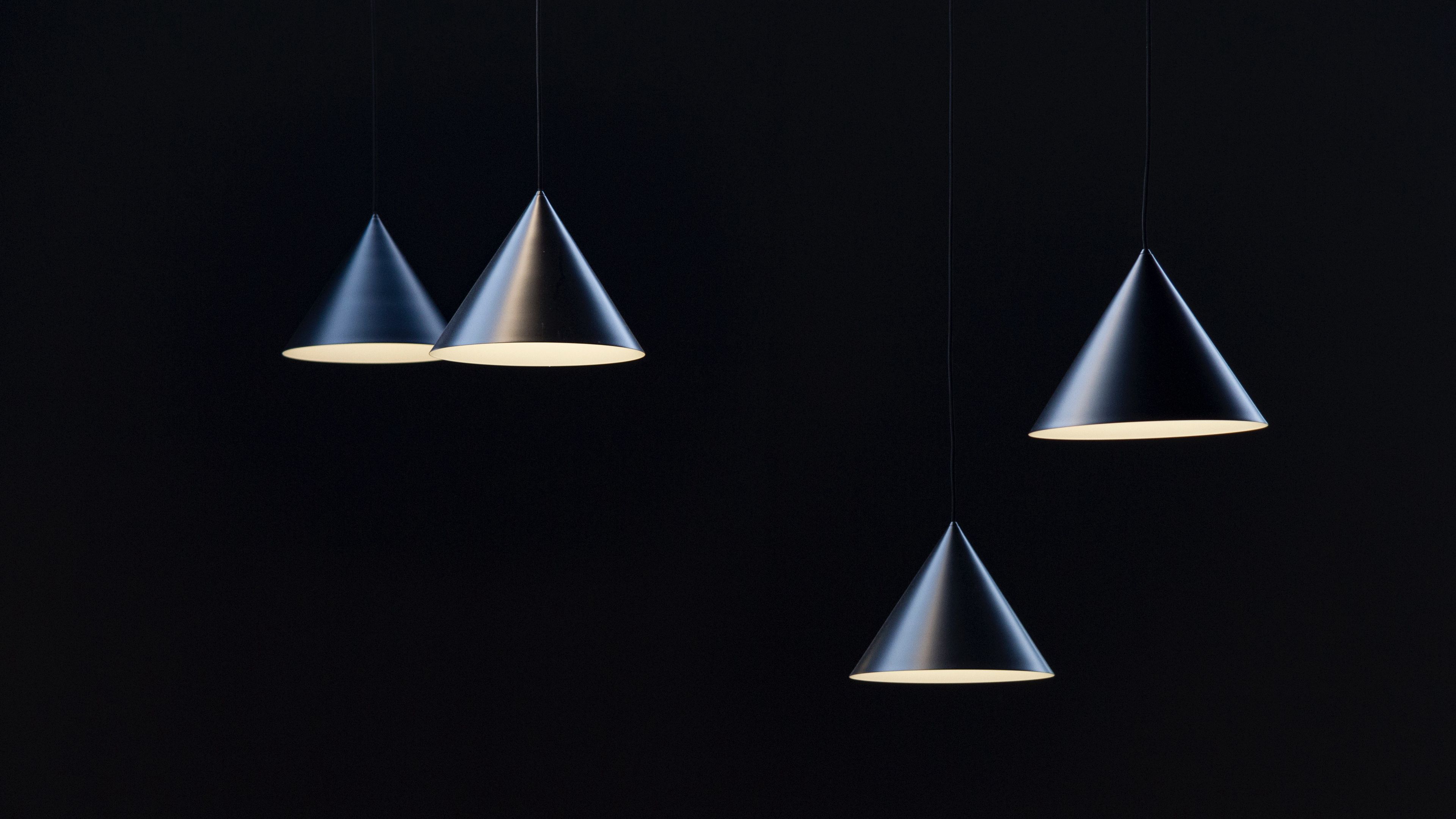 chandeliers, lamps, lighting, dark, minimalism, 4k, HD Wallpaper