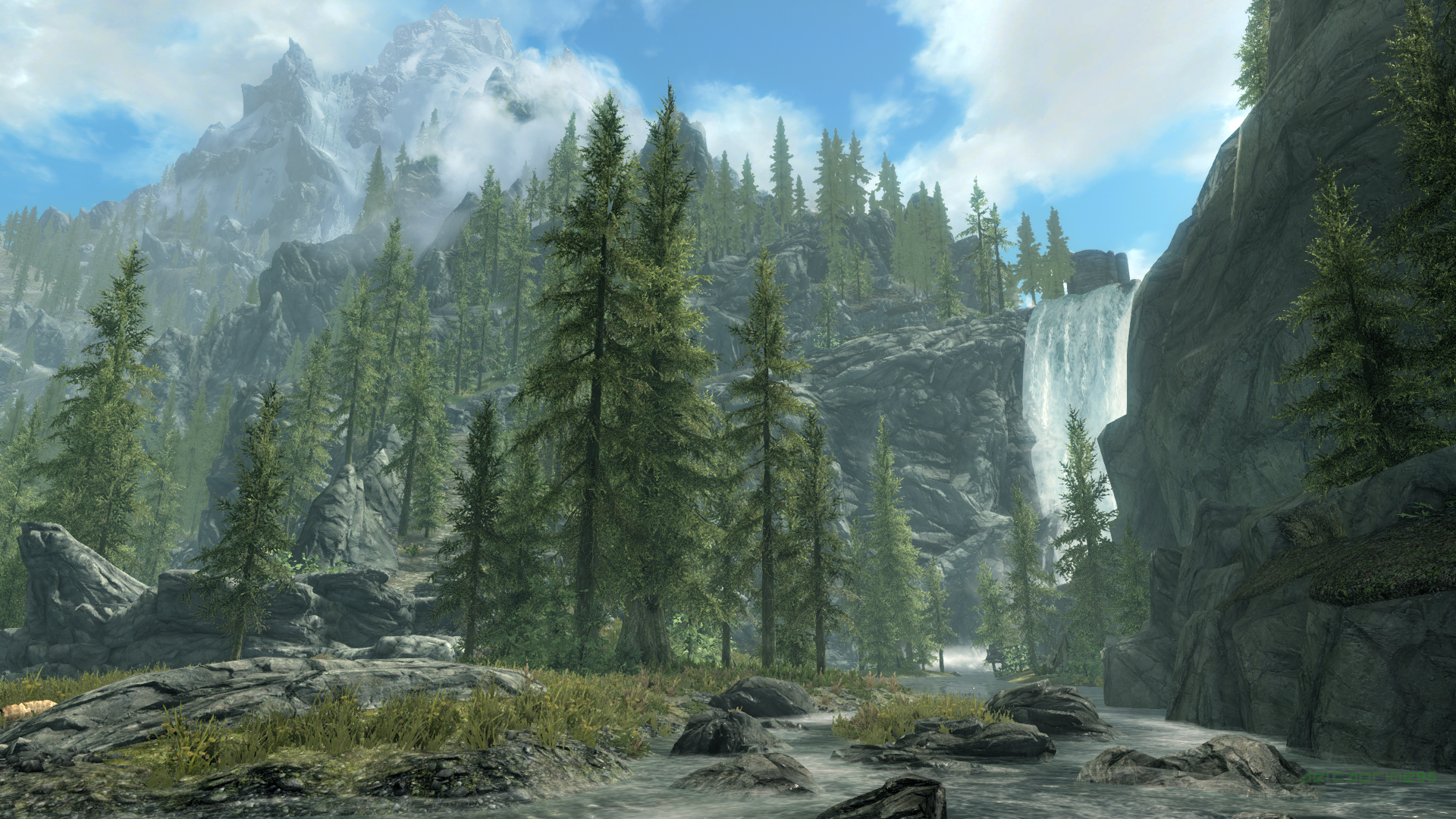 Skyrim Remastered, The Elder Scrolls V: Skyrim, PC gaming, screen shot, waterfall, HD Wallpaper