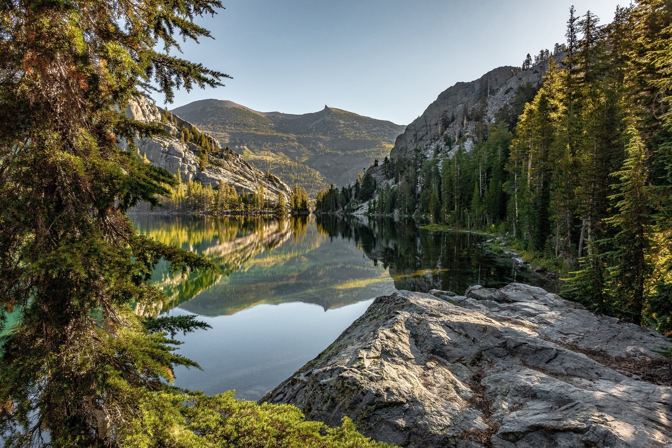 nature, lake, trees, landscape, California, USA, HD Wallpaper