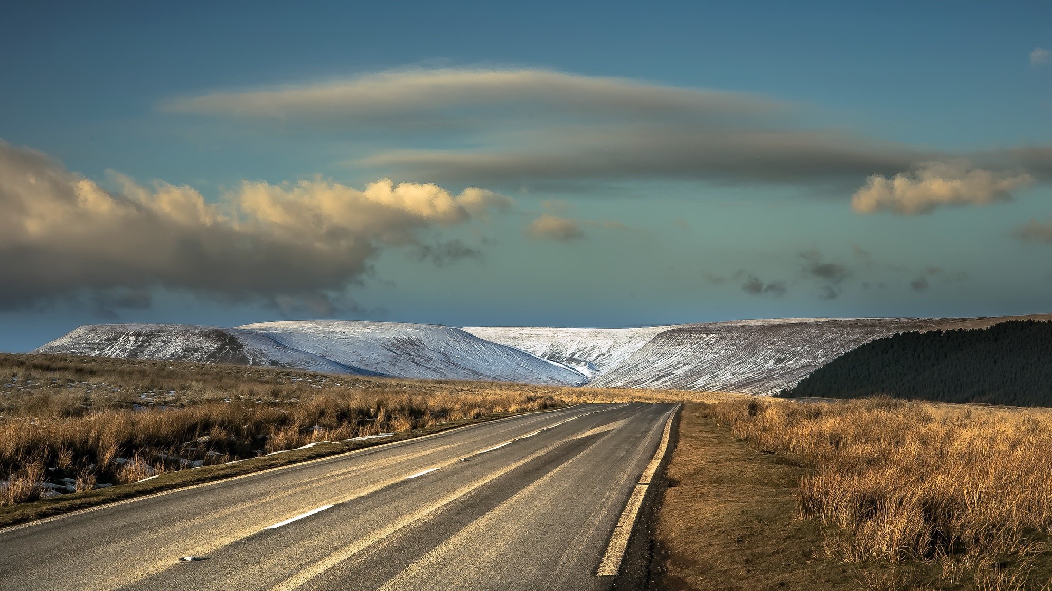 road, asphalt, sky, landscape, HD Wallpaper