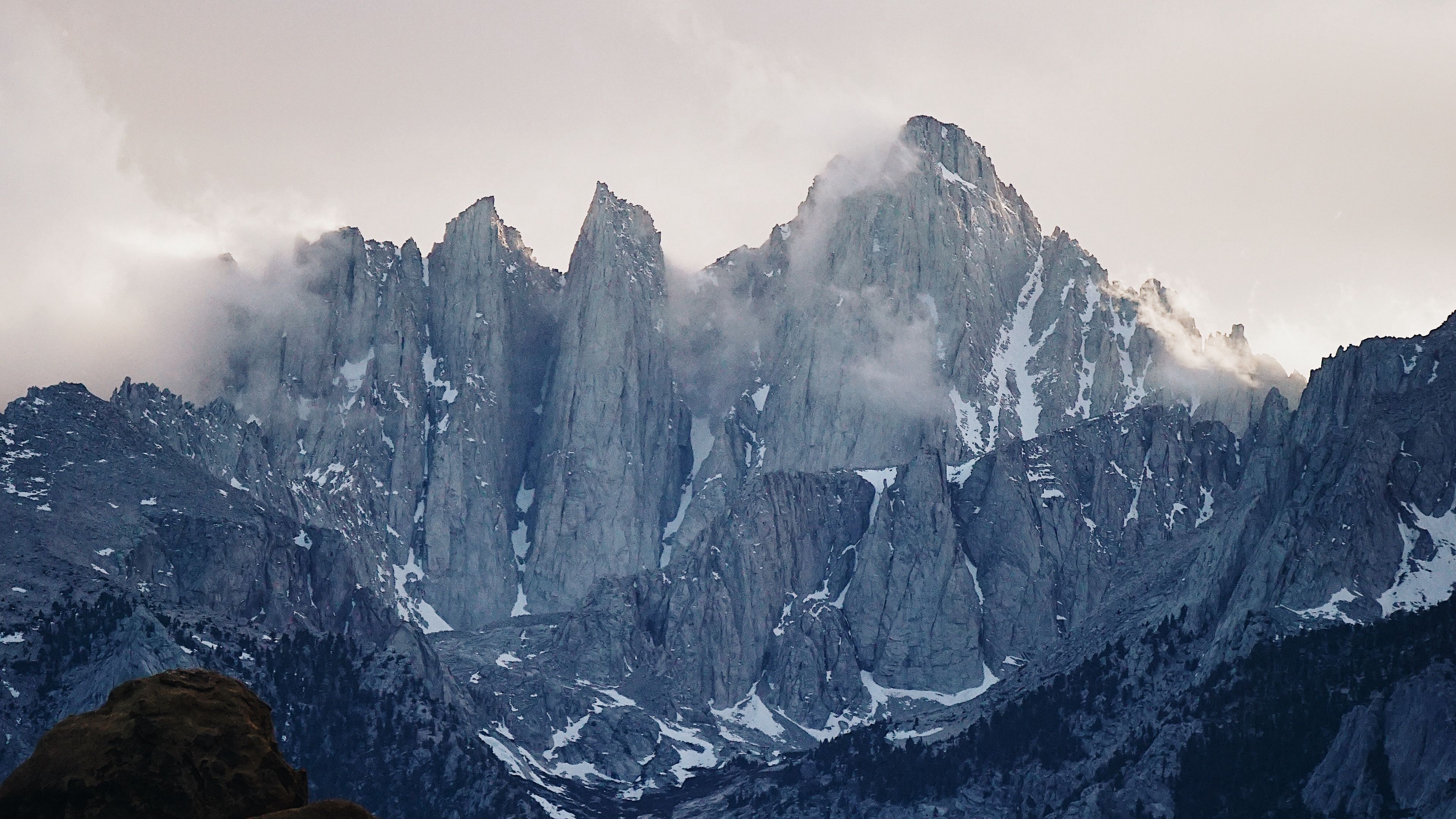 mountains, rocks, clouds, sky, mountain landscape, 4k, HD Wallpaper