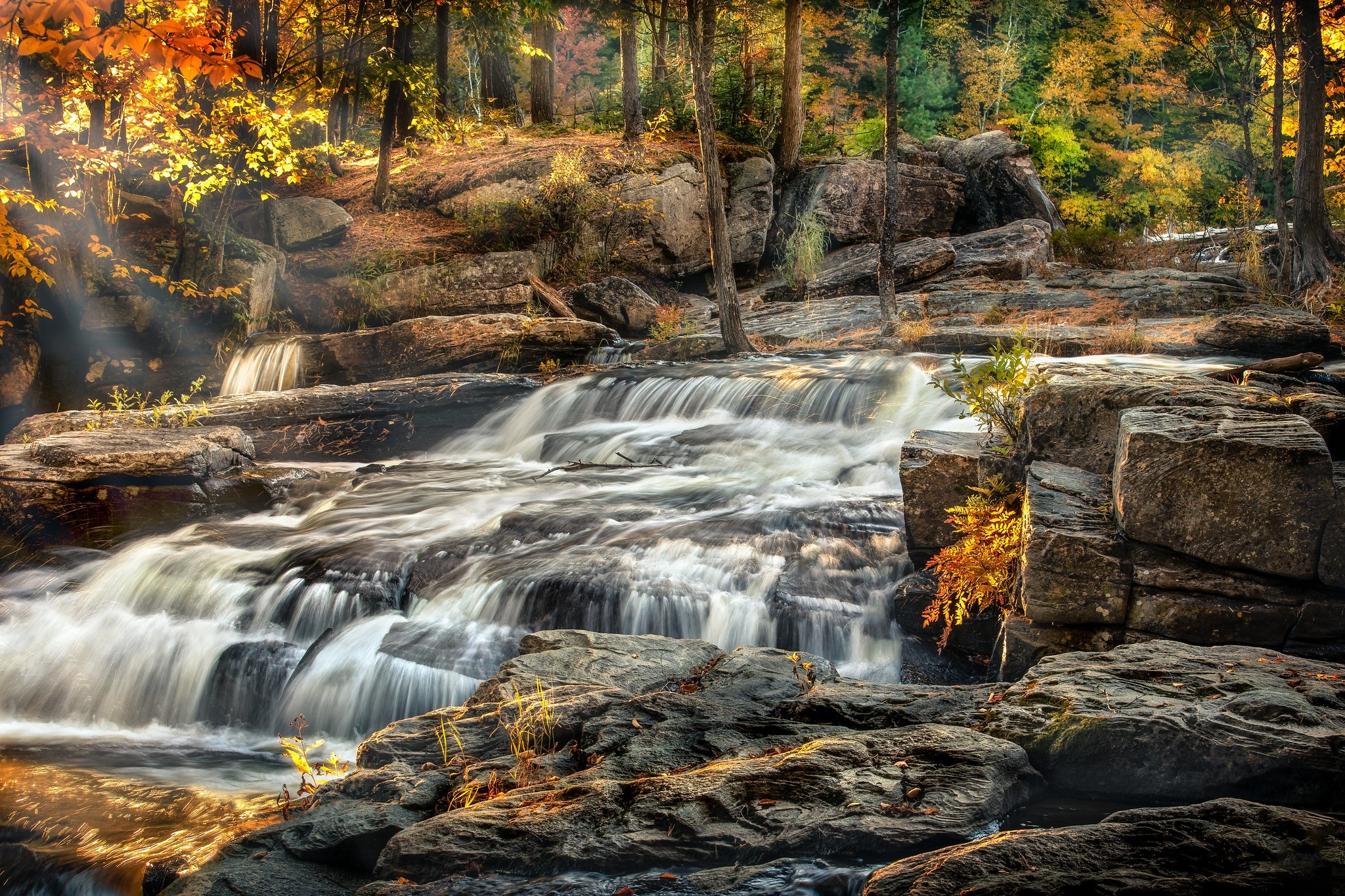 water, waterfall, rock, nature, outdoors, HD Wallpaper
