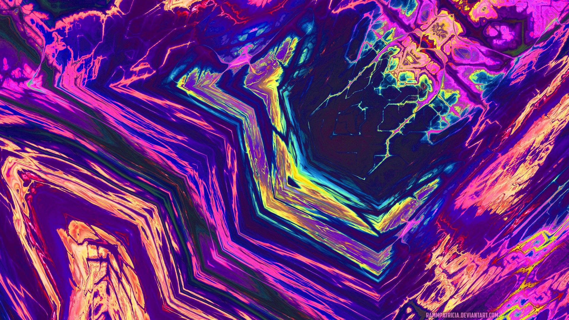 abstract, colorful, shapes, digital art, artwork, watermarked, RammPatricia, HD Wallpaper