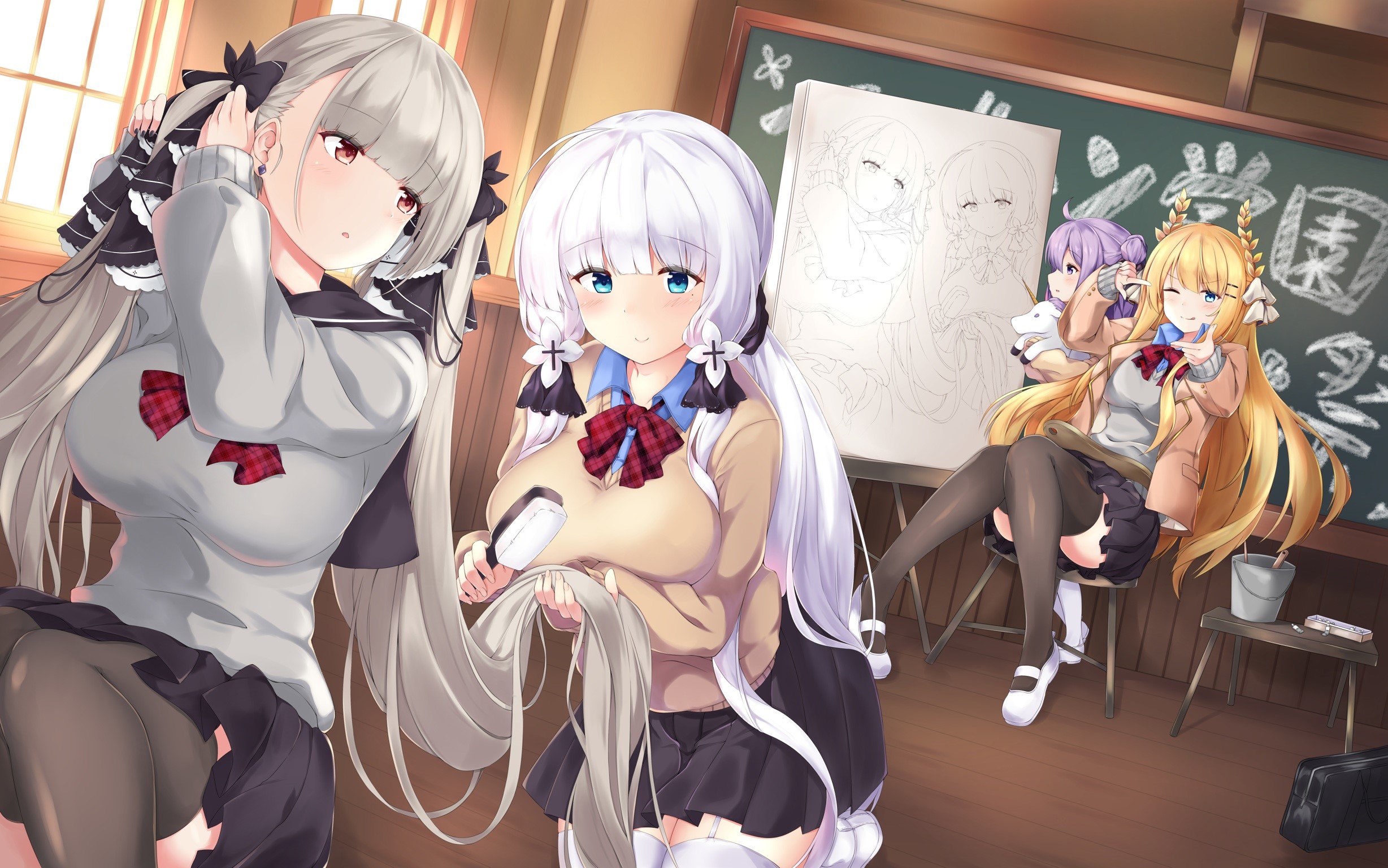 anime, anime girls, artwork, digital art, portrait, 2D, Azur Lane, Formidable (Azur Lane), Illustrious (Azur Lane), Unicorn (Azur Lane), Victorious (Azur Lane), HD Wallpaper