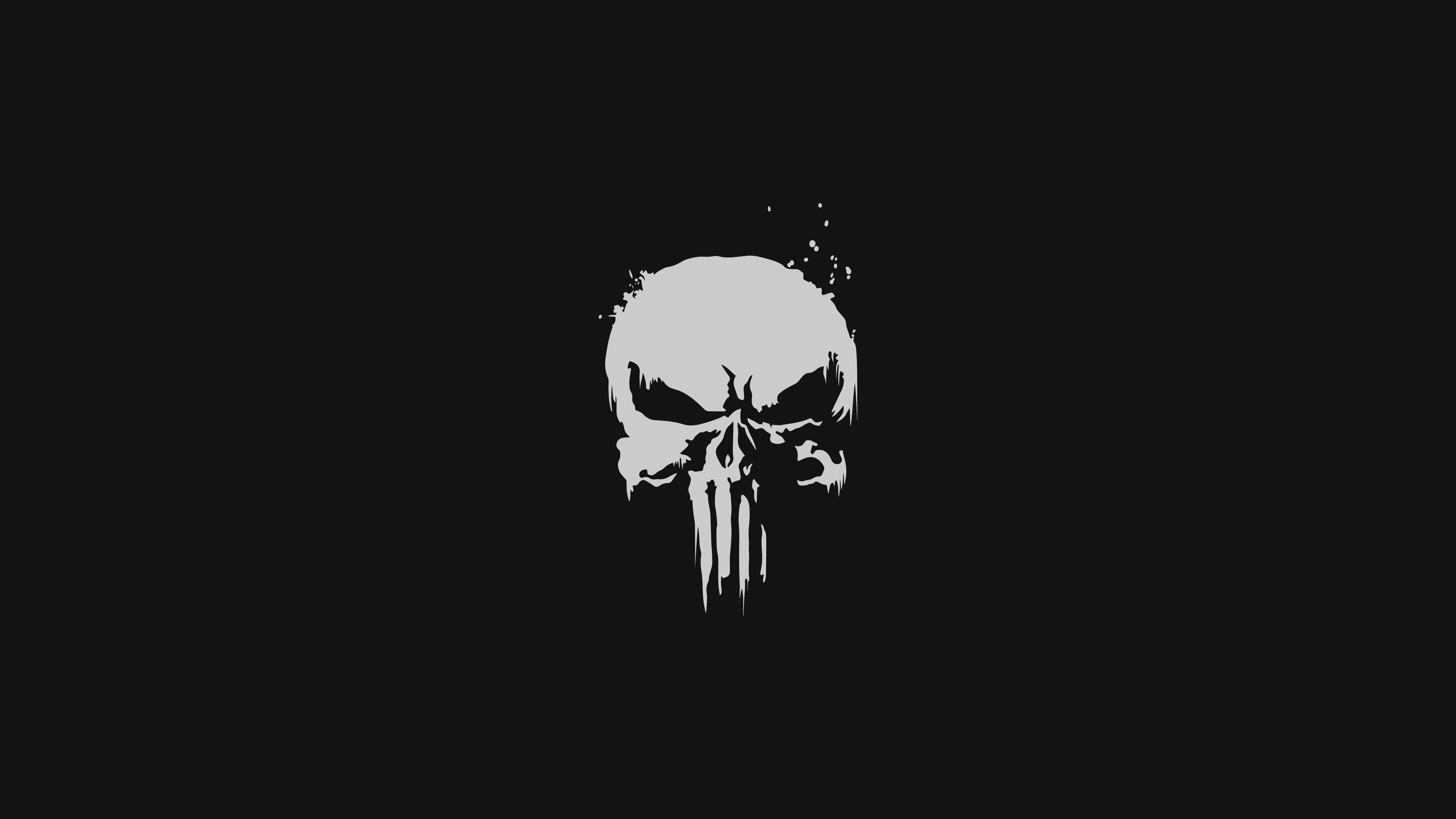 skull, minimalism, simple, The Punisher, Marvel Comics, dark gray, HD Wallpaper
