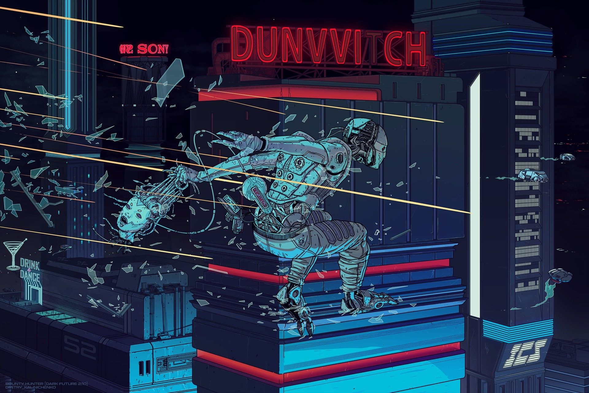 cyberpunk, digital art, artwork, futuristic, Sony, HD Wallpaper
