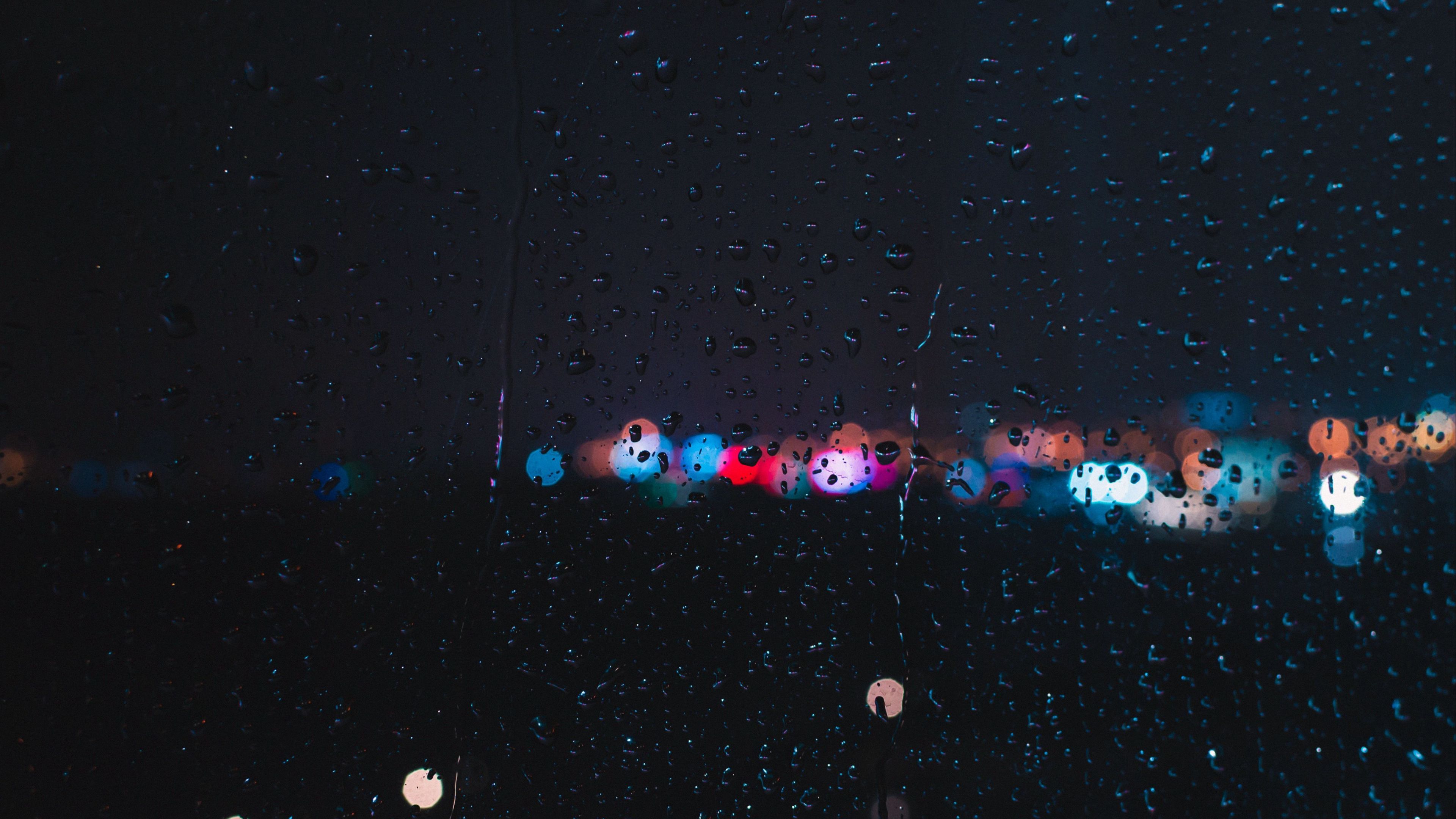 glass, drops, macro, moisture, rain, surface, 4k, HD Wallpaper