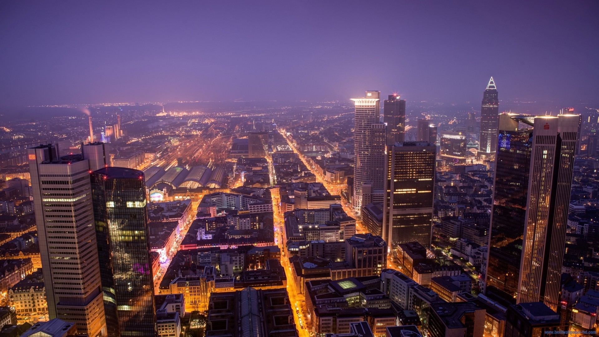 Frankfurt, city, Germany, cityscape, lights, HD Wallpaper