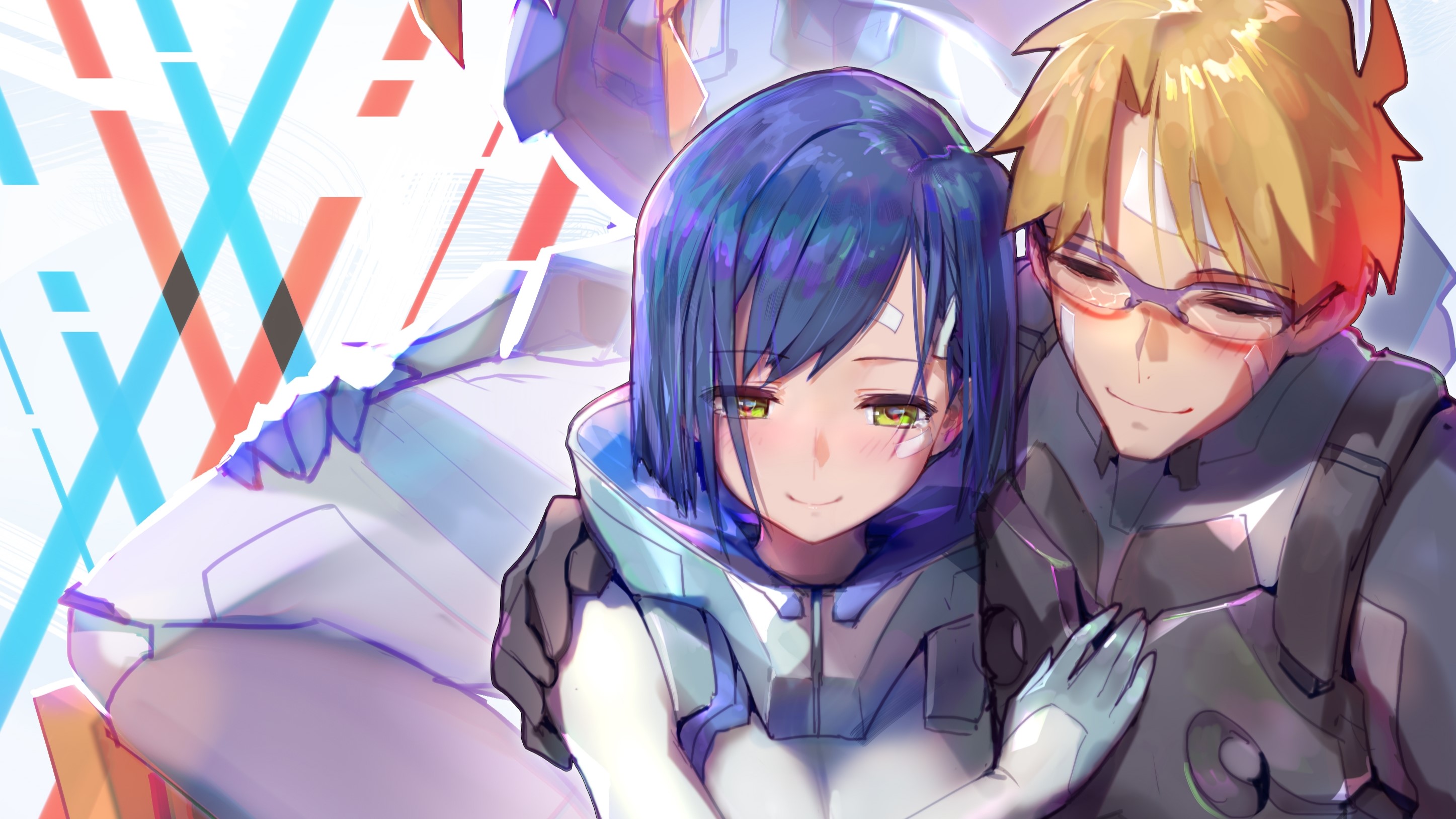 anime, Darling in the FranXX, Code:056 (Goro), Ichigo (Darling in the FranXX), HD Wallpaper