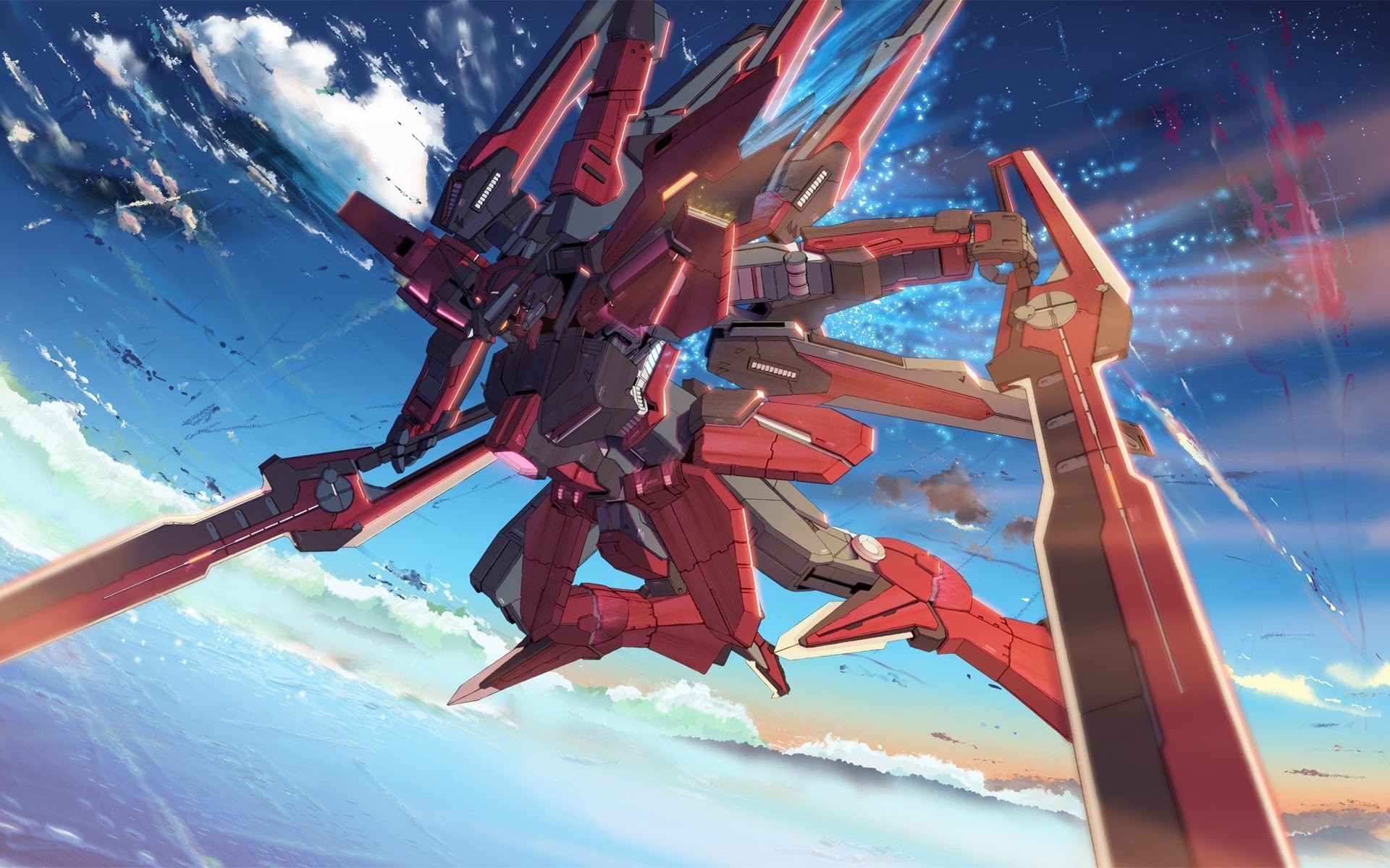 anime, sky, sword, HD Wallpaper