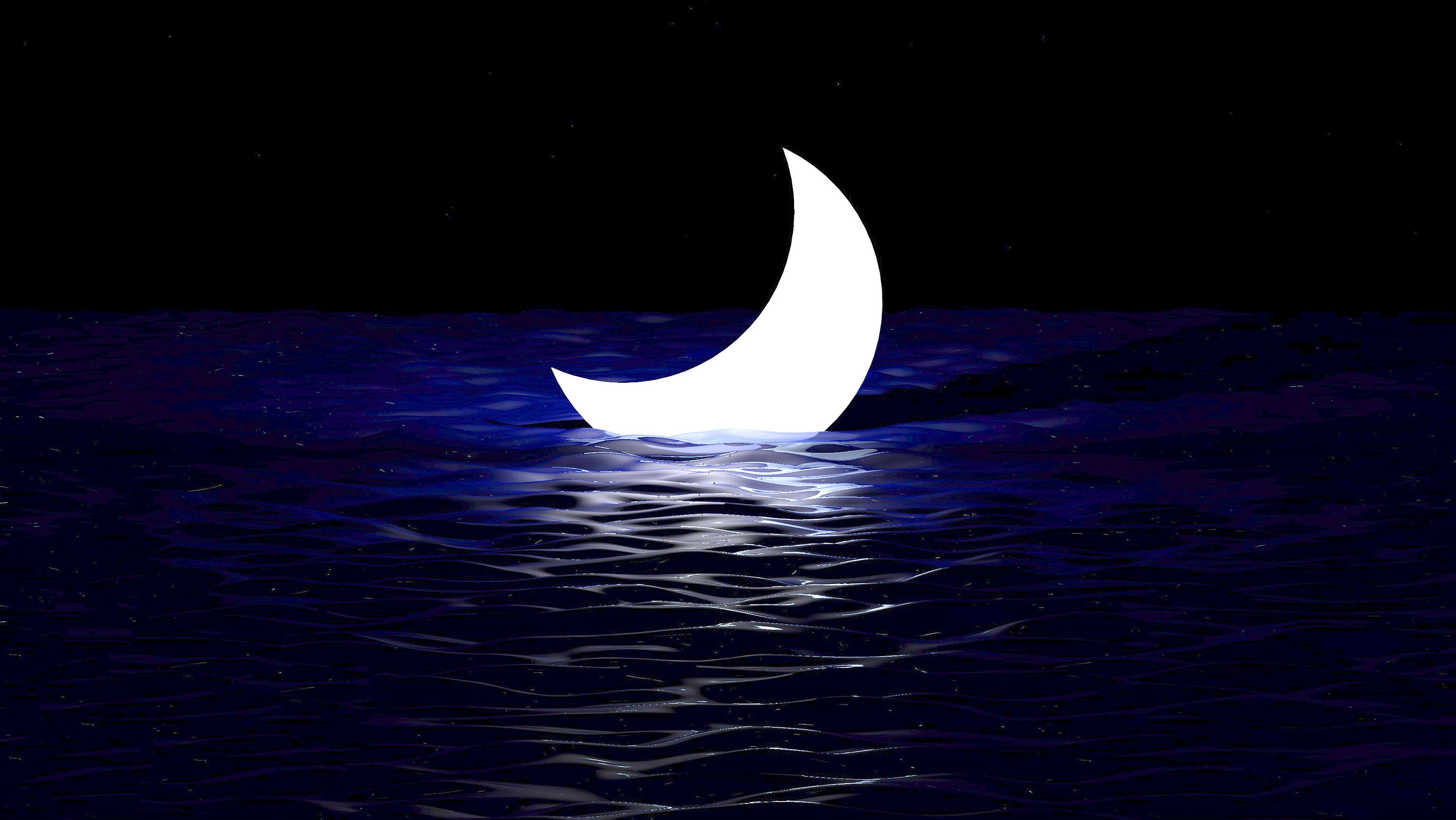 Cinema 4D, night, water, HD Wallpaper